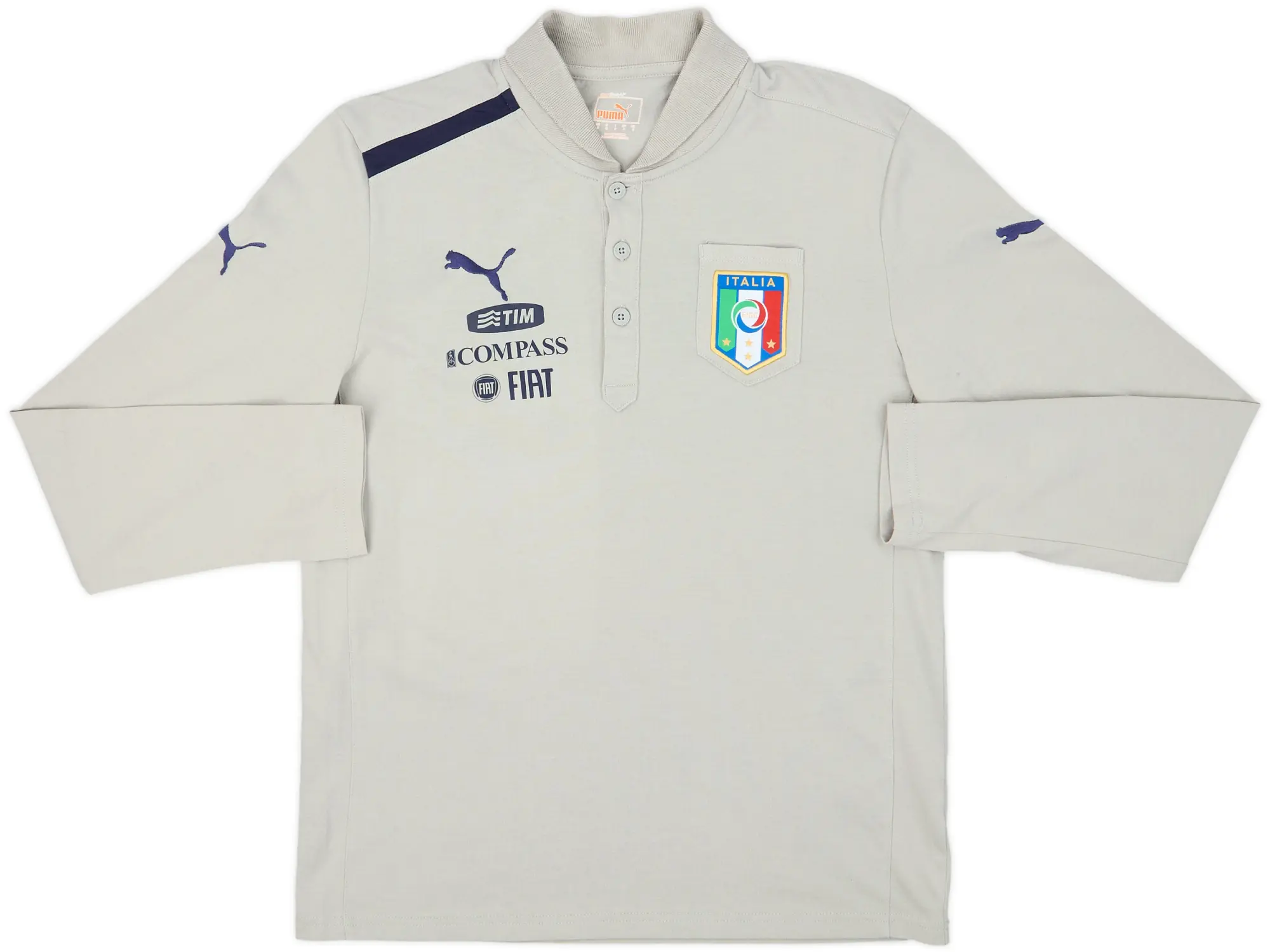 2012-13 Italy Puma Player Issue L/S Polo Shirt - 10/10 - (S)