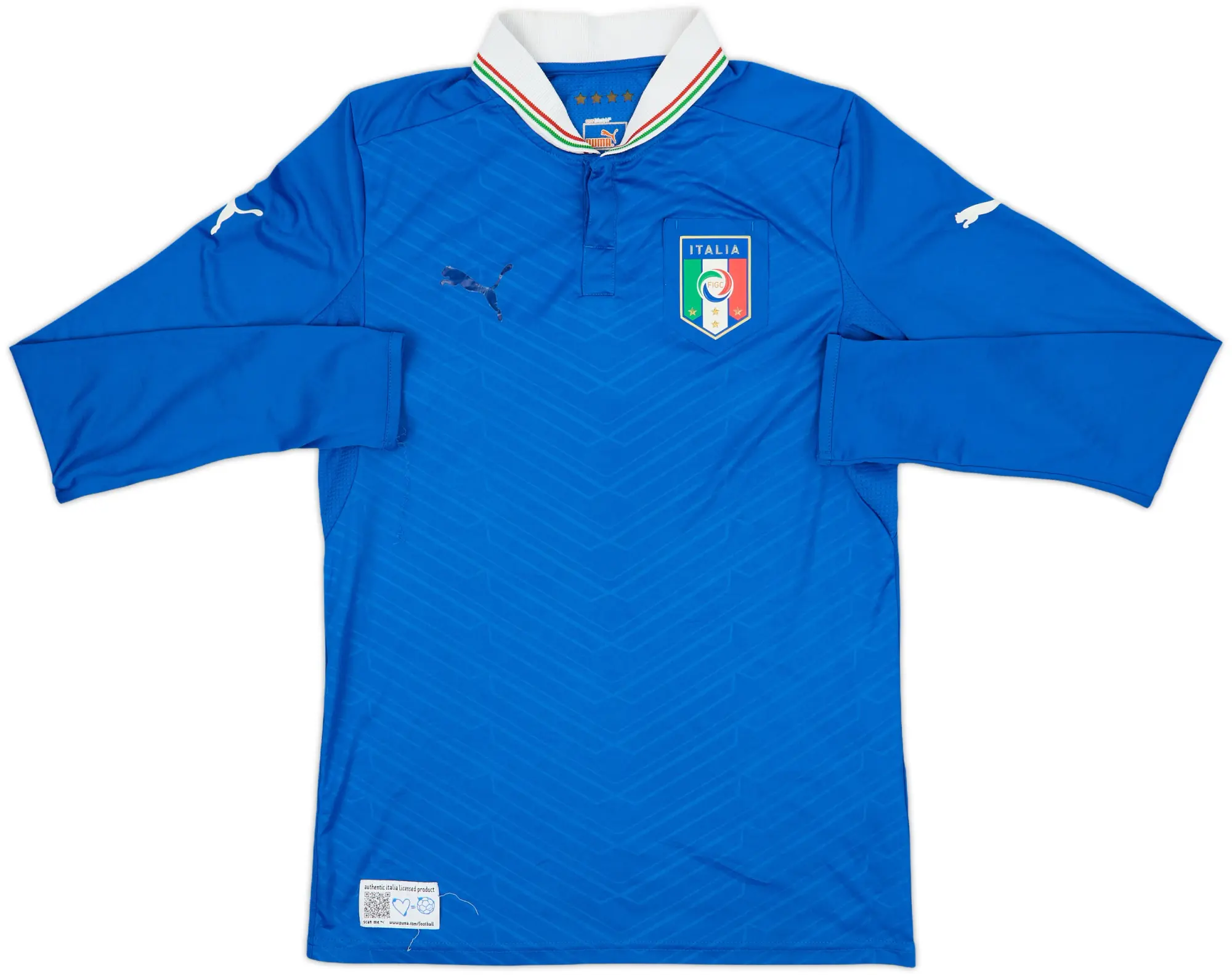 2012-13 Italy Home L/S Shirt - 5/10 - (S)