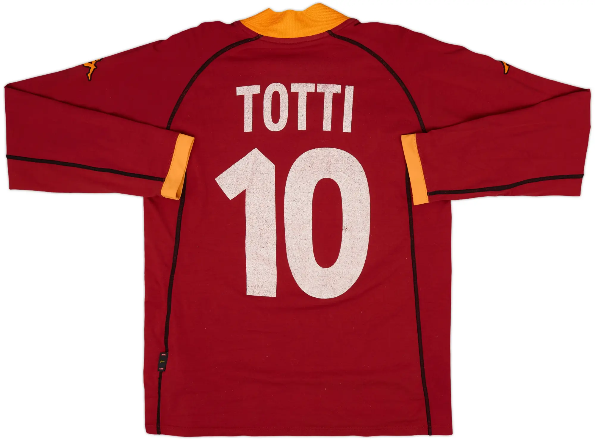2001-02 Roma Home L/S Shirt Totti #10 - 5/10 - (L)