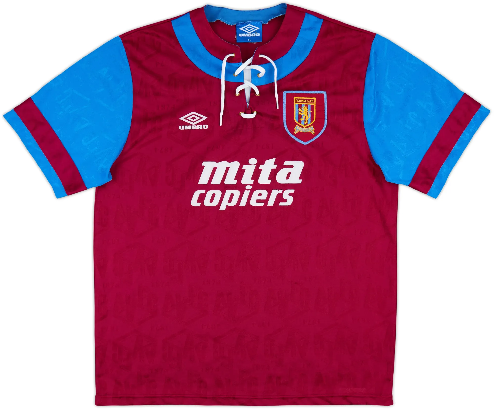 Umbro Aston Villa Mens SS Home Shirt 1992/93