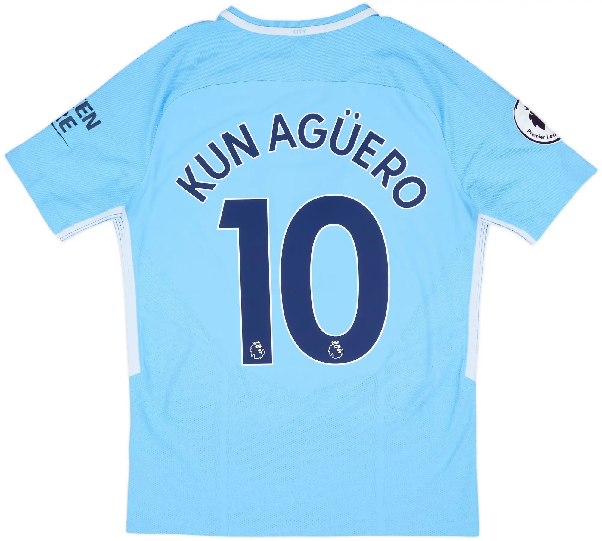 2017-18 Manchester City Authentic Home Shirt Kun Aguero #10 - 10/10 - (M)