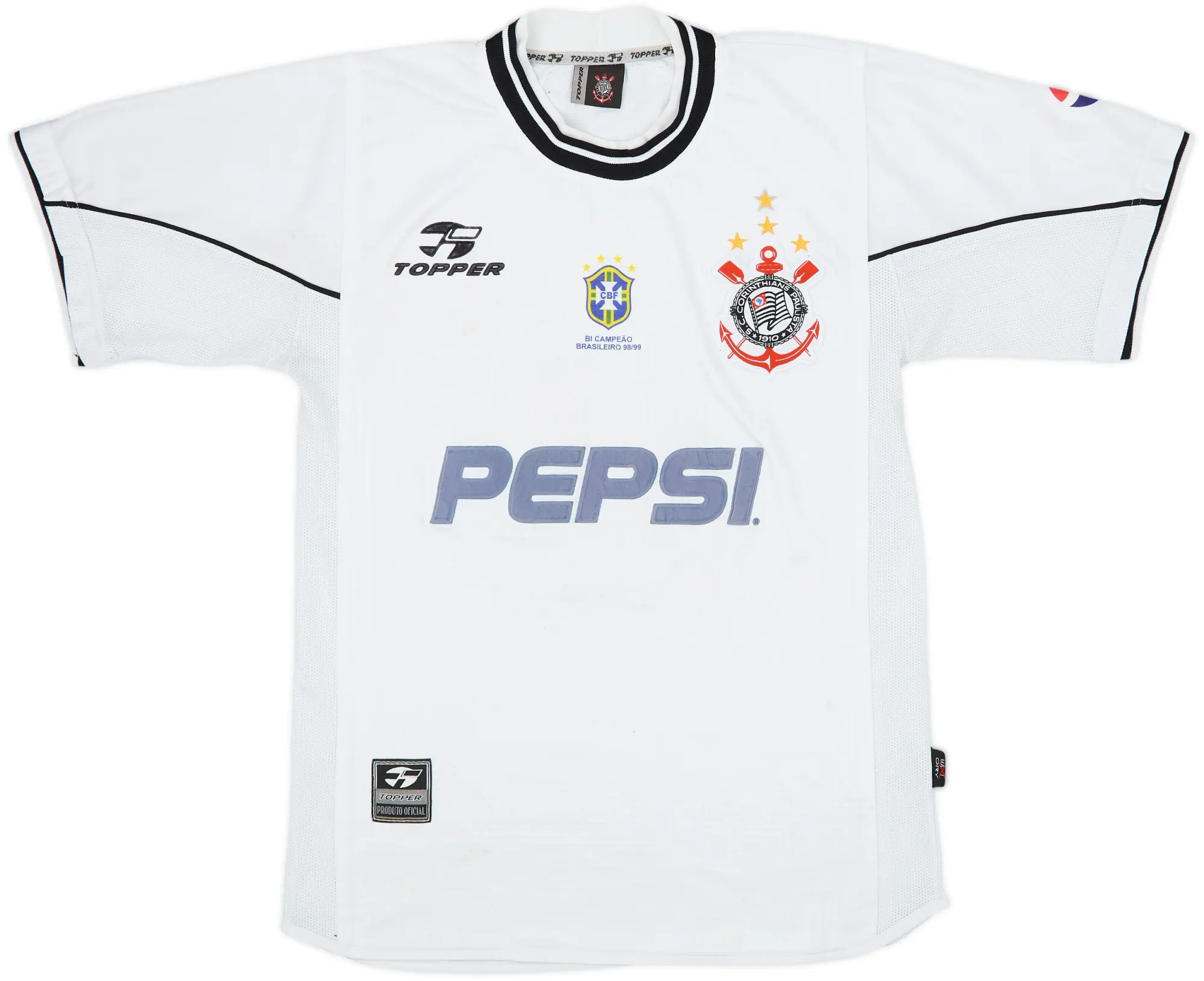 2000-01 Corinthians 'Bi Campeao Brasileiro' Home Shirt #9 - 7/10 - (M)