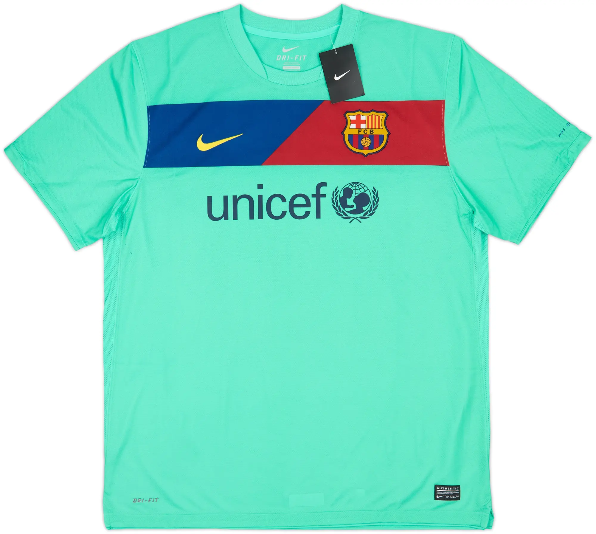 Nike Barcelona Mens SS Player Issue Away Shirt 2010/11