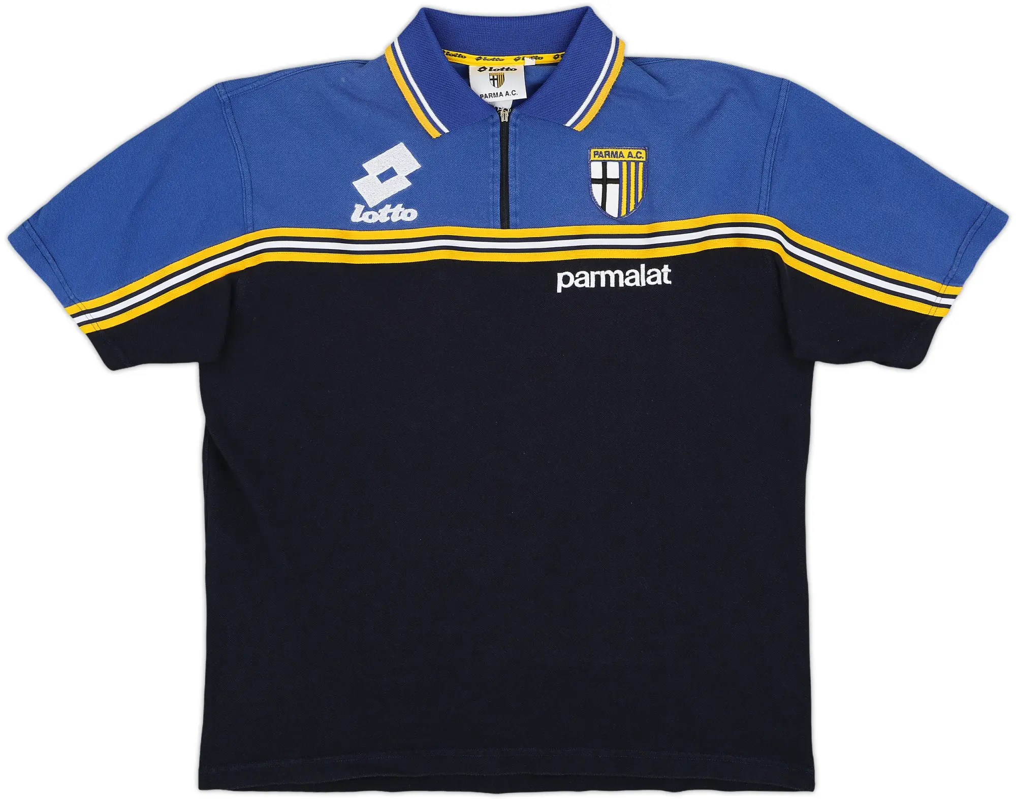 1998-99 Parma Lotto 1/4 Zip Polo Shirt - 9/10 - (XL)