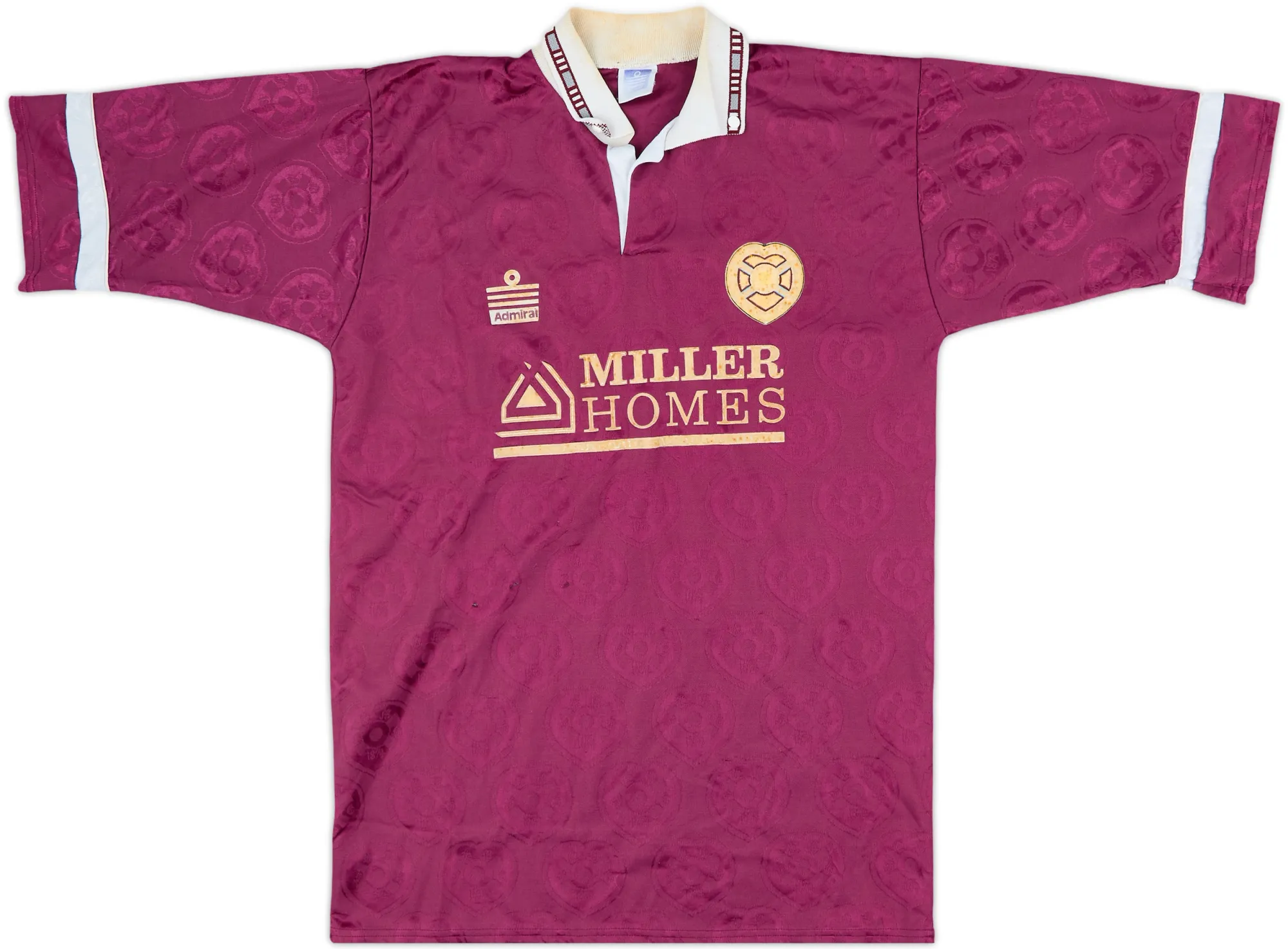 Admiral Heart of Midlothian Mens SS Home Shirt 1991/92