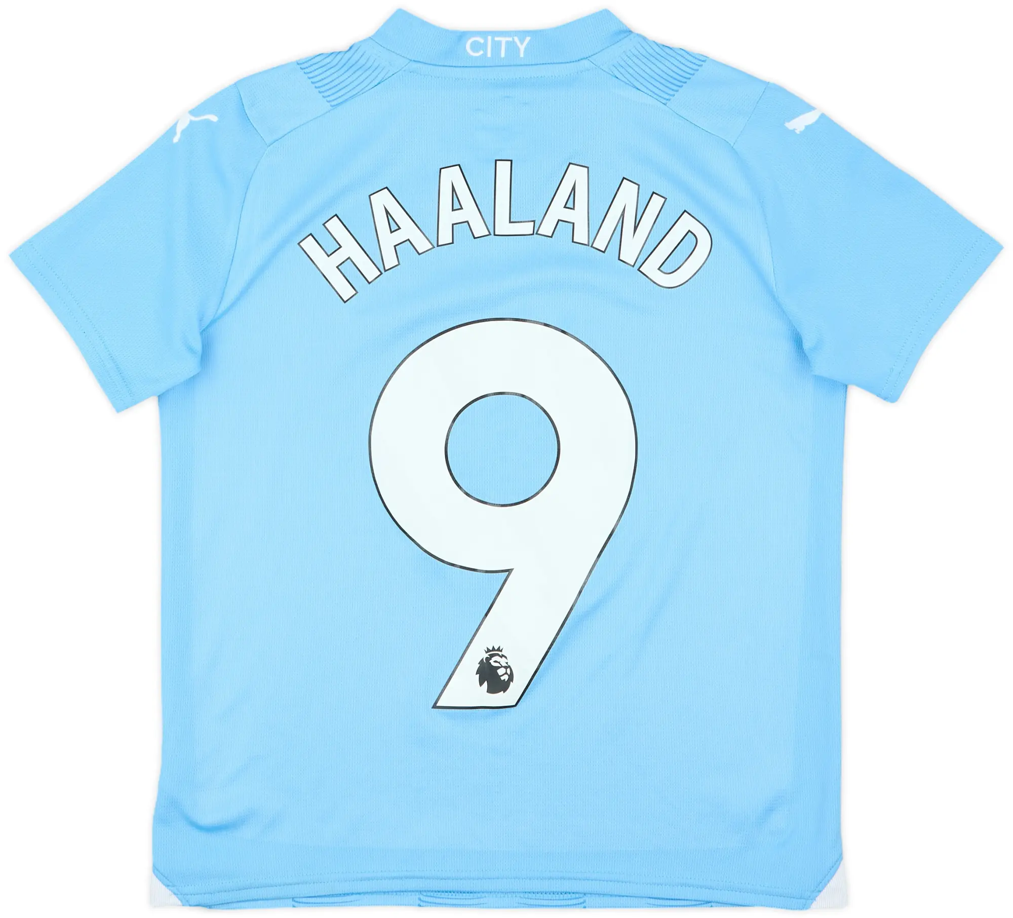2023-24 Manchester City Home Shirt Haaland #9 - 7/10 - (M.Boys)