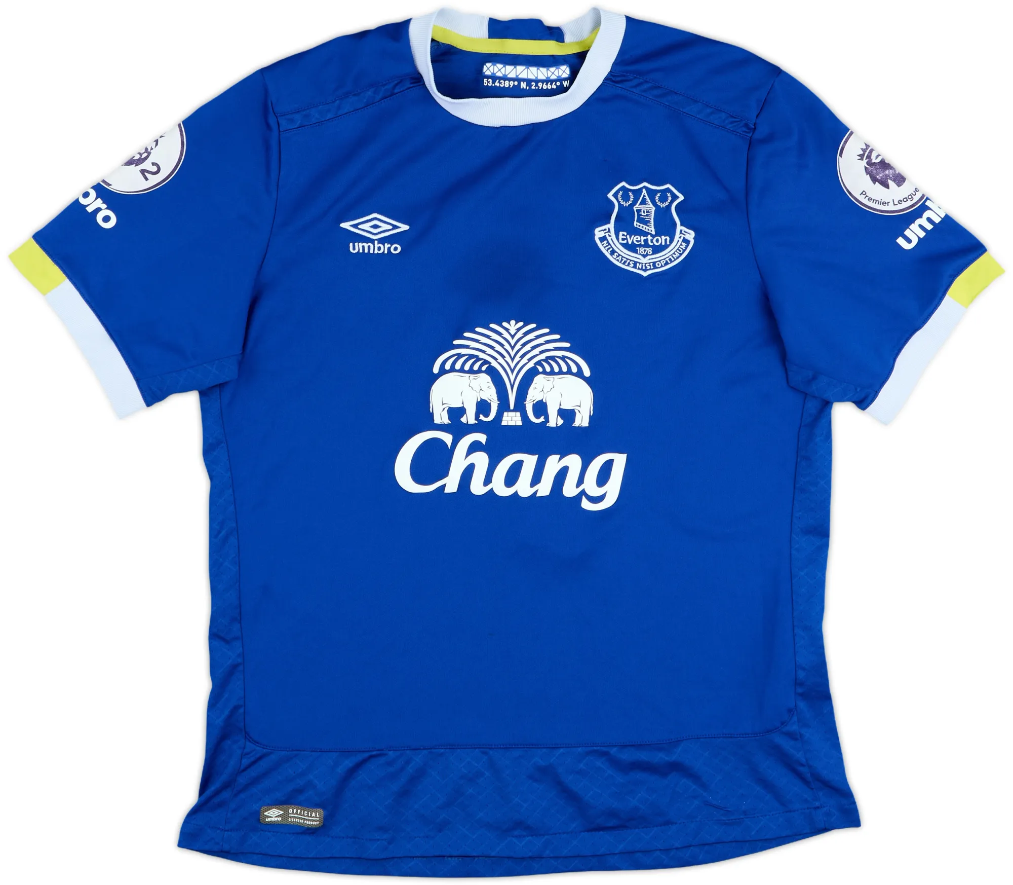 Umbro Everton Mens SS Player Issue Home Shirt 2016/17