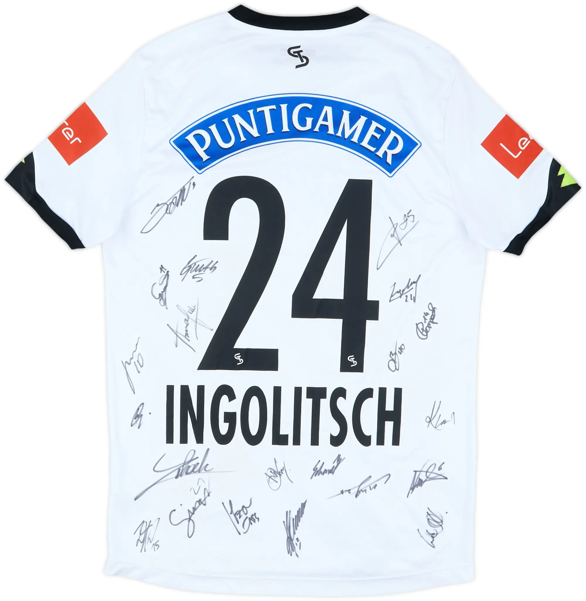 2020 Sturm Graz Match Issue Squad Signed Home Shirt Ingolitsch #24