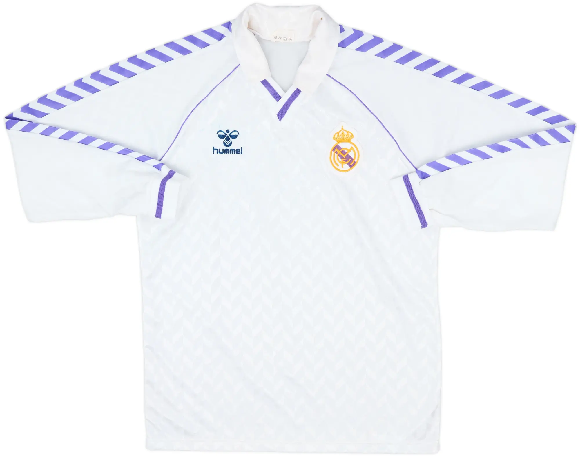 1989-90 Real Madrid Home L/S Shirt - 8/10 - (M)