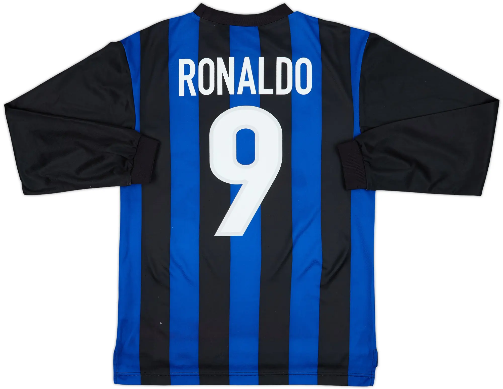 1999-00 Inter Milan Basic Home L/S Shirt Ronaldo #9 - 7/10 - (XL.Boys)