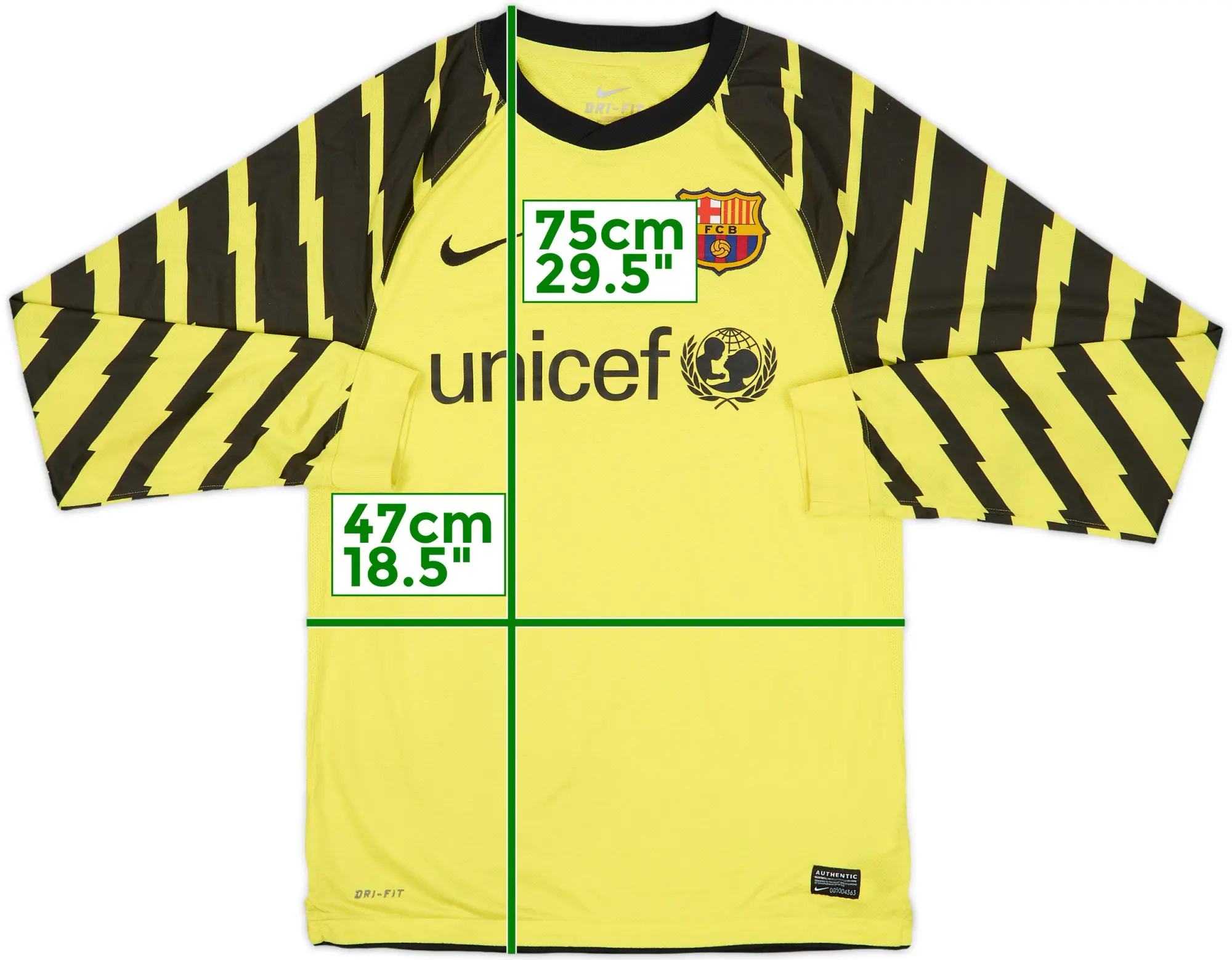 Nike Barcelona Mens LS Goalkeeper Home Shirt 2010/11