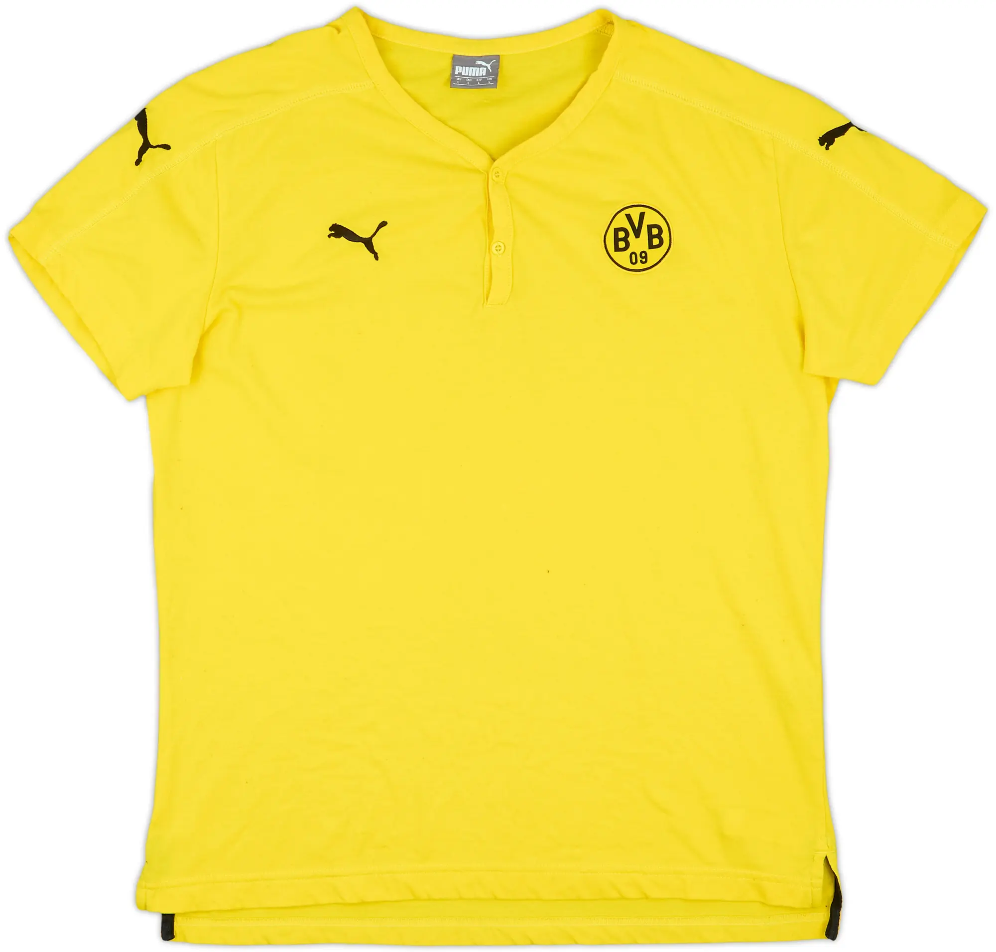 2015-16 Borussia Dortmund Puma Casual Henley Tee - 7/10 - (L)