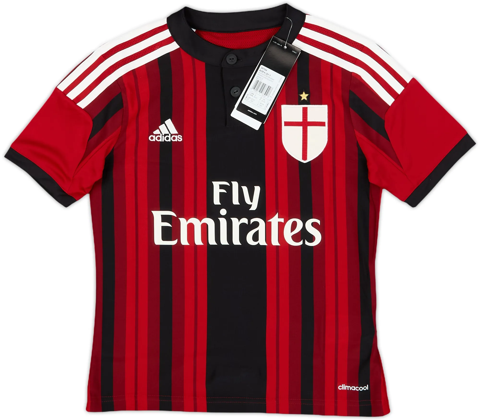 adidas AC Milan Boys SS Home Shirt 2014/15