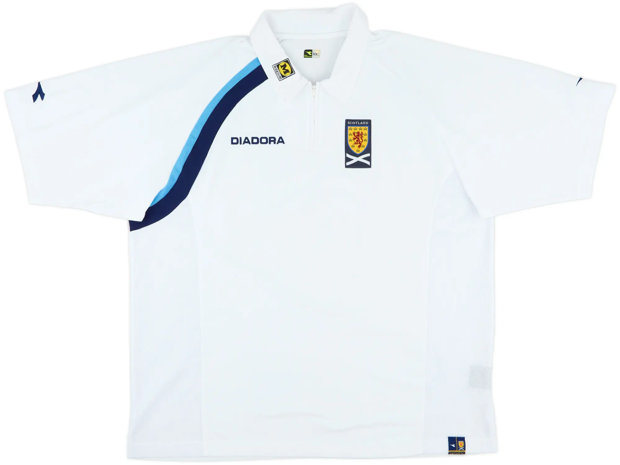 2005-06 Scotland Diadora 1/4 Zip Polo Shirt - 9/10 - (XXL)