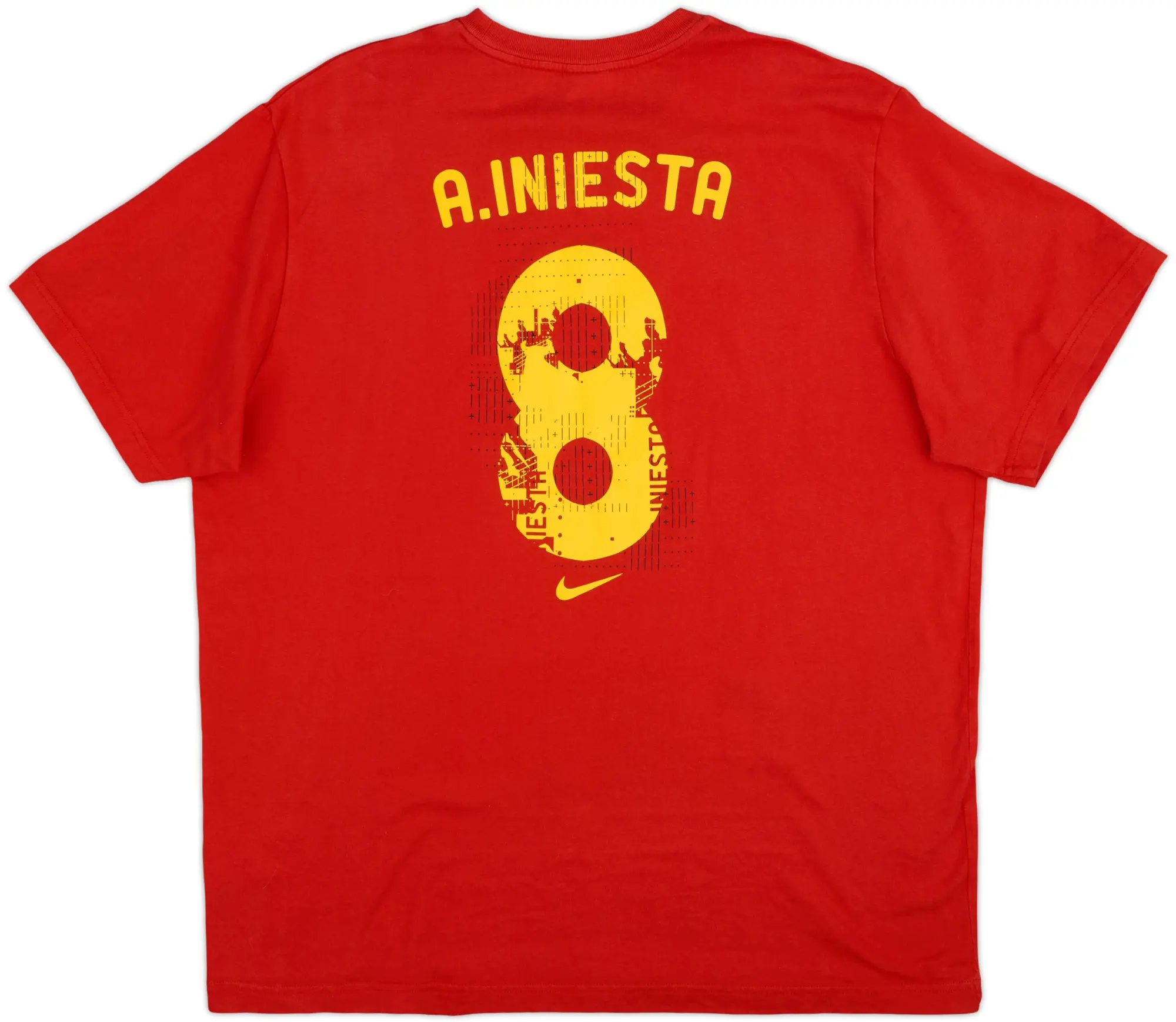 2010 Spain Nike Cotton Tee A. Iniesta #8 - 10/10 - (XXL)
