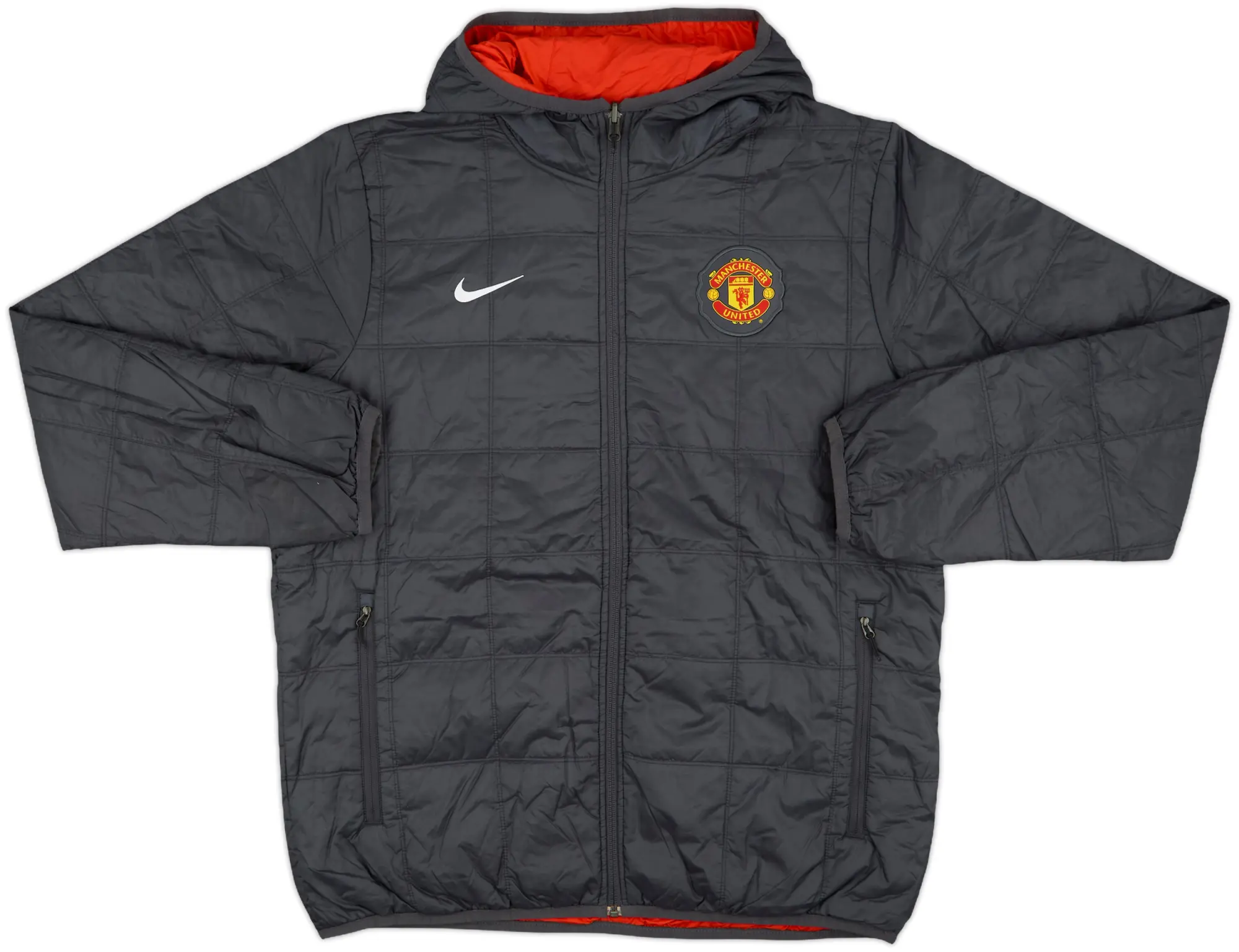 2010-11 Manchester United Nike Reversible Padded Bench Coat - 8/10 - (L)