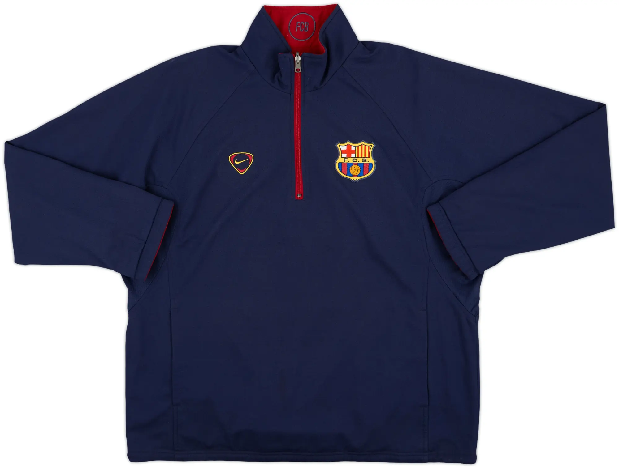 2000-02 Barcelona Nike Reversible 1/4 Zip Drill Top - 8/10 - (M)