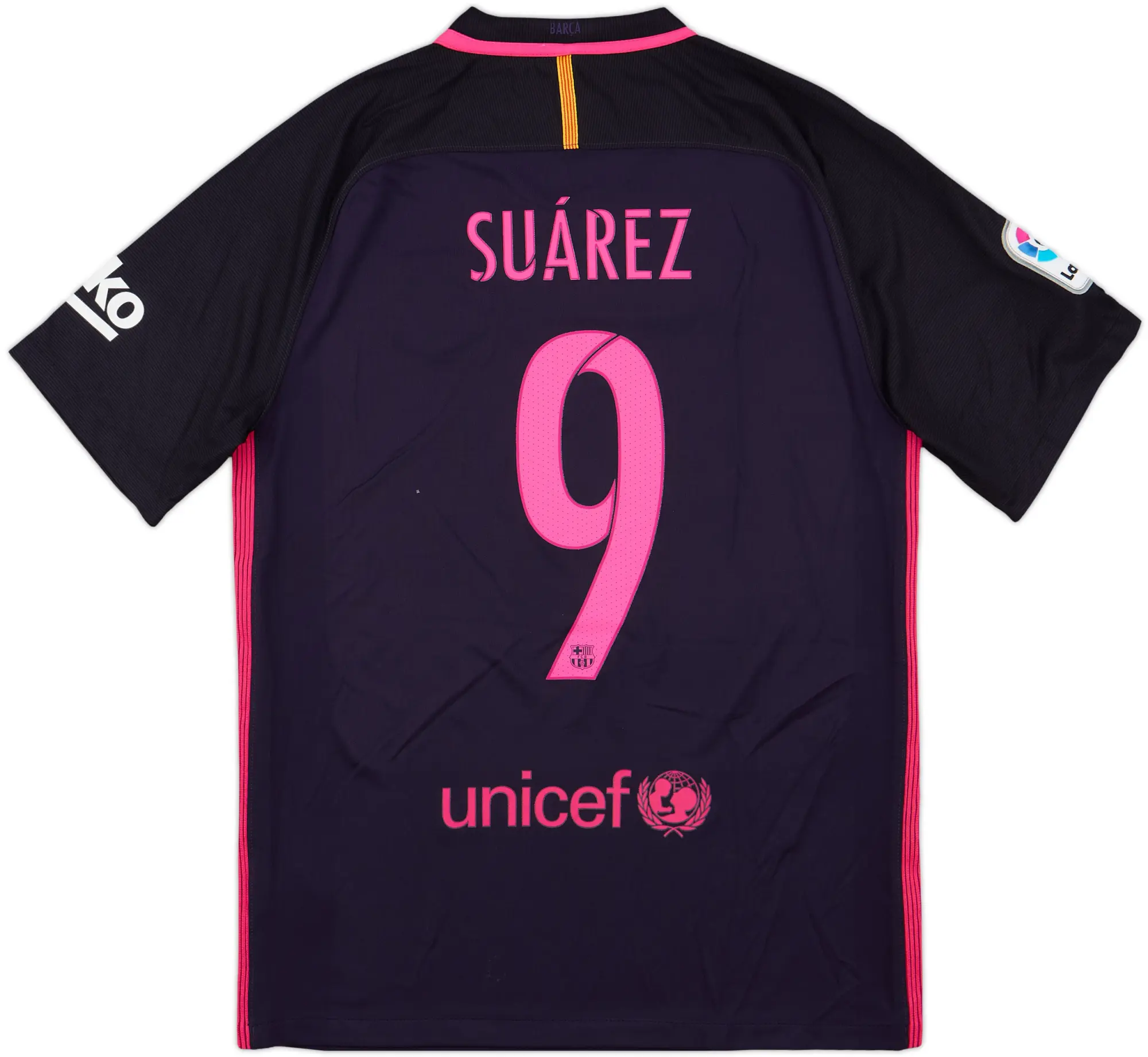 2016-17 Barcelona Away Shirt Suarez #9 - 9/10 - (M)