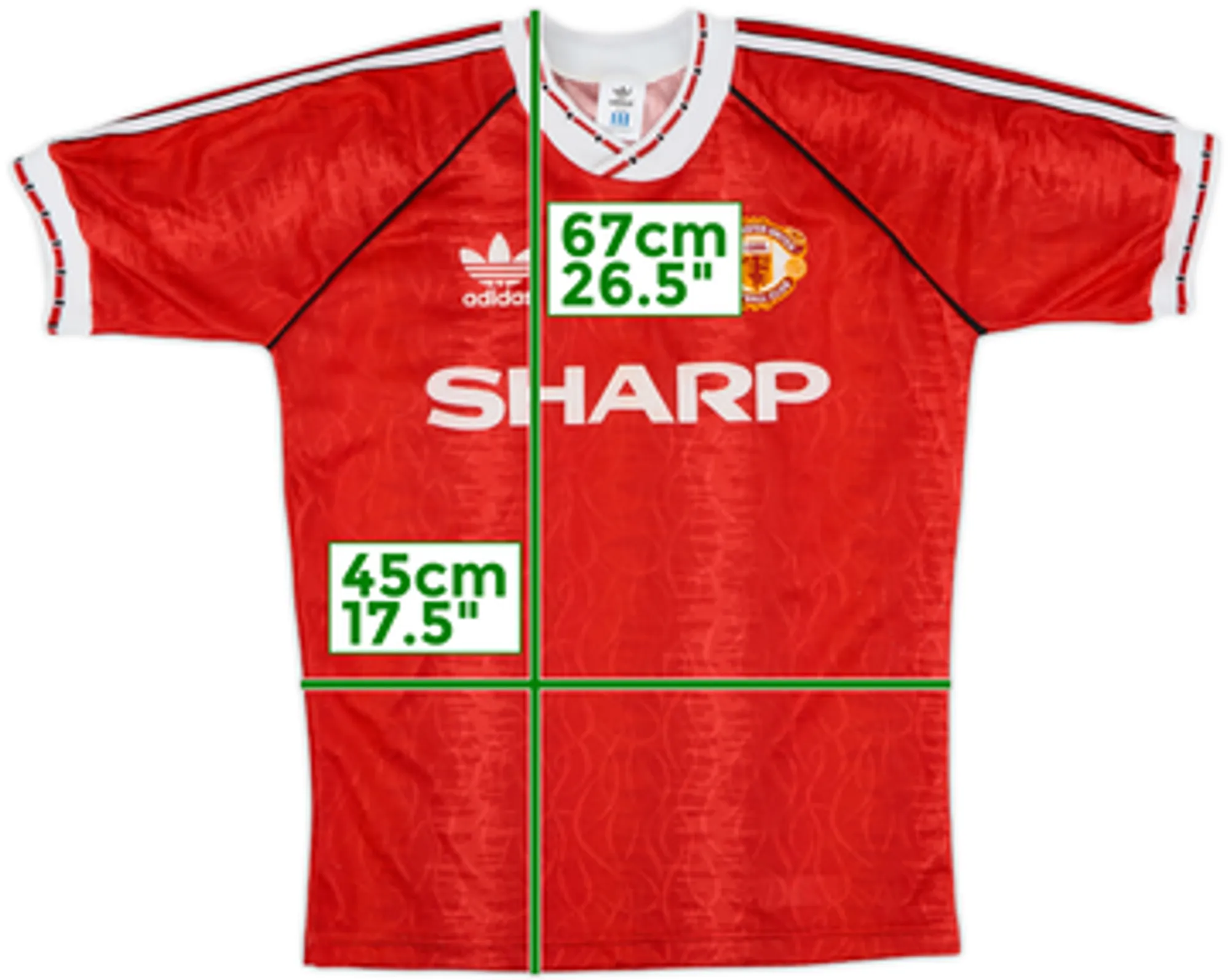 adidas Manchester United Mens SS Home Shirt 1990/92