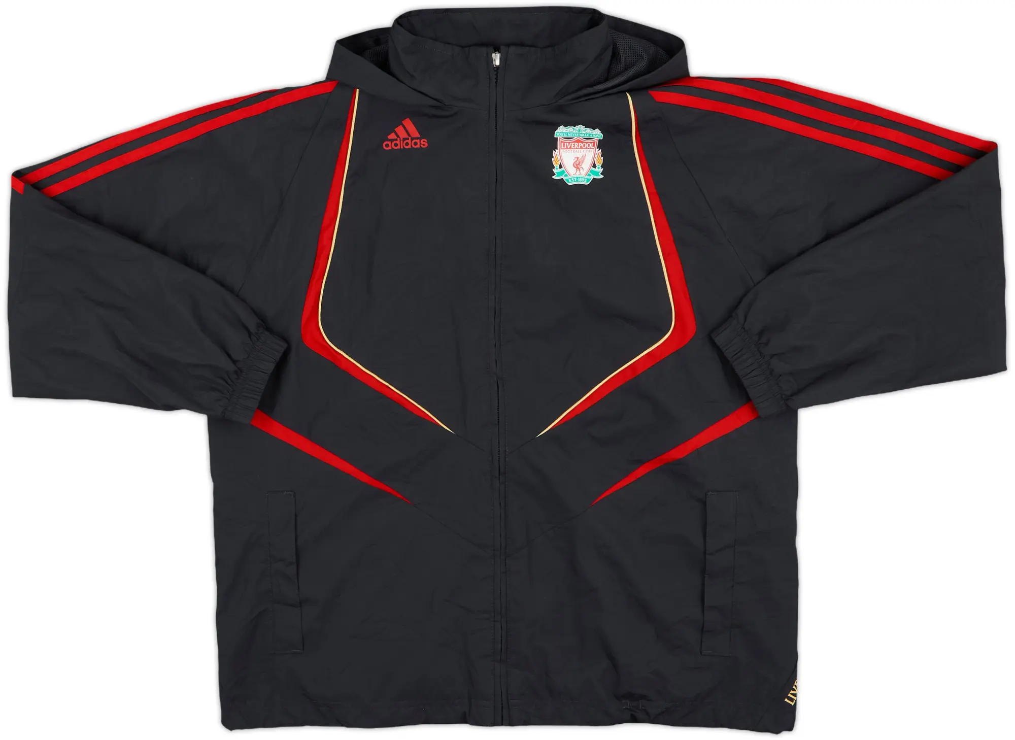 2009-10 Liverpool adidas Hooded Rain Jacket - 8/10 - (M.Boys)