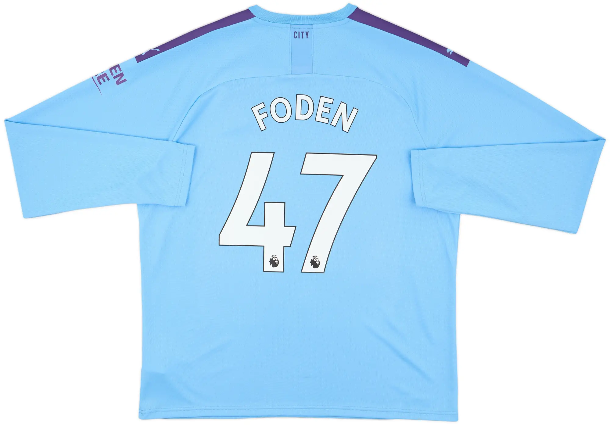 2019-20 Manchester City Home L/S Shirt Foden #47 - 8/10 - (XXL)