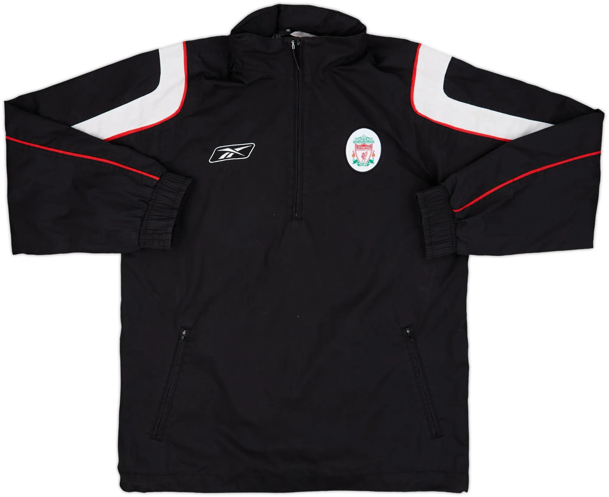 2003-05 Liverpool Reebok 1/4 Zip Hooded Rain Jacket - 8/10 - (XS)