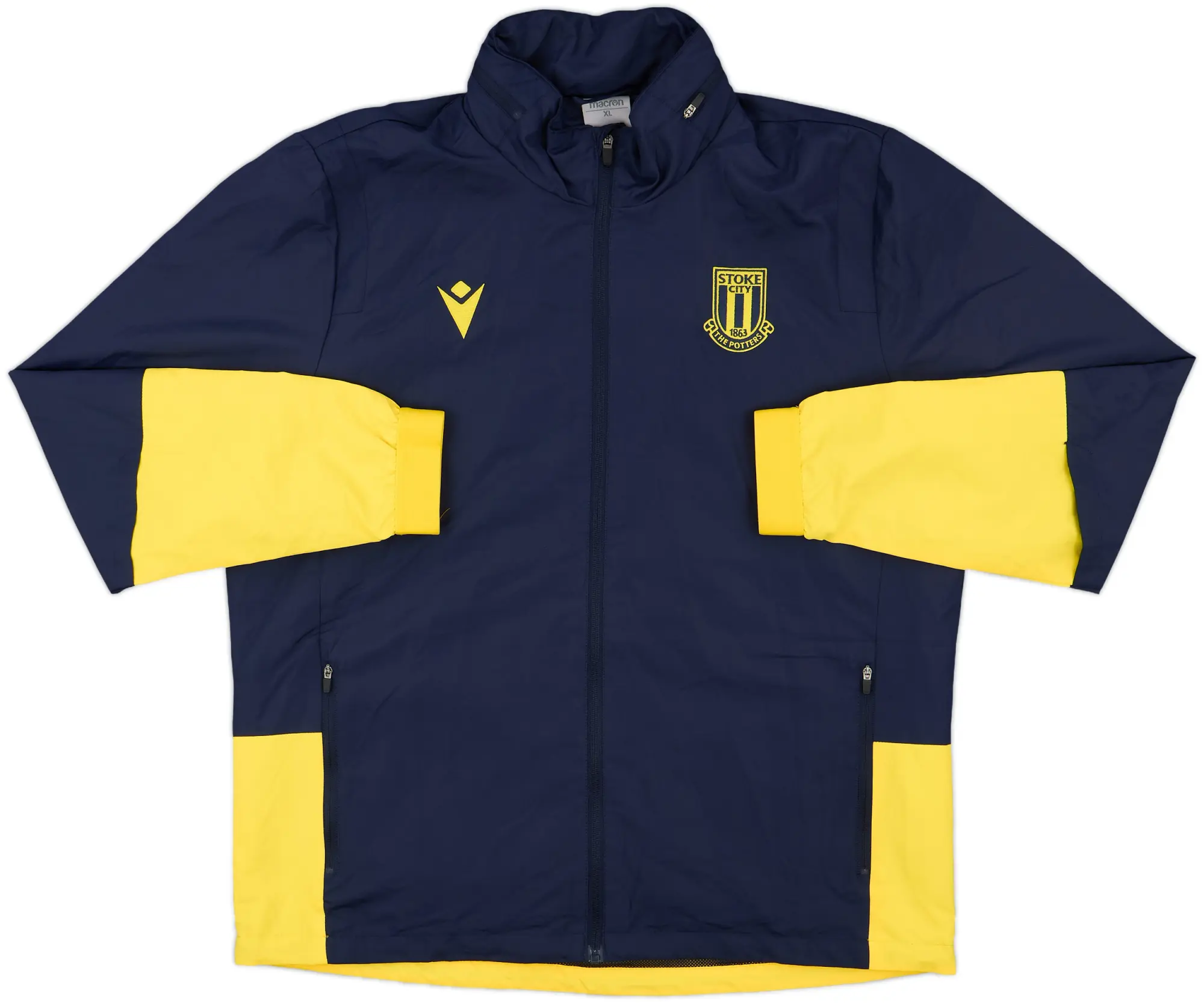 2018-19 Stoke City Macron Hooded Rain Jacket - 9/10 - (XL)