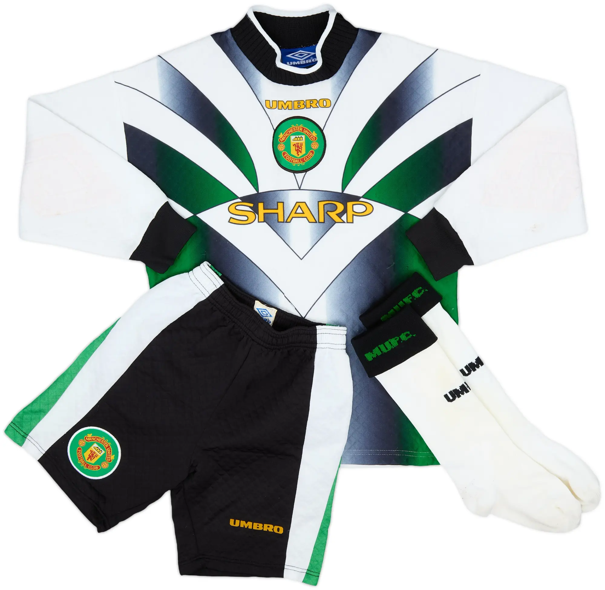 1996-97 Manchester United GK Full Kit - 7/10 - (L.Boys)
