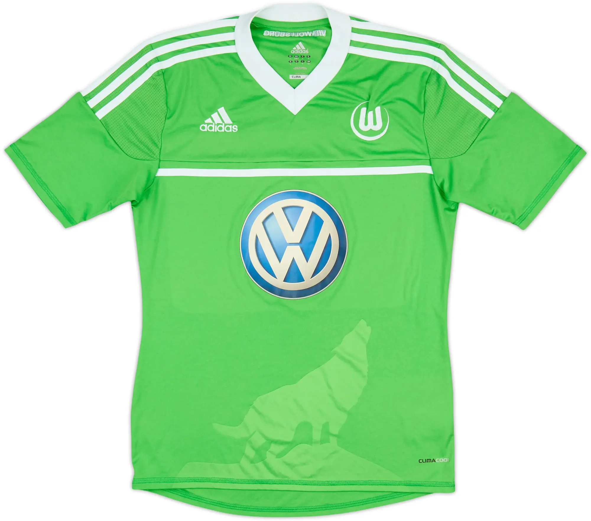2012-13 Wolfsburg Squad Signed Home Shirt - 8/10 - (S)