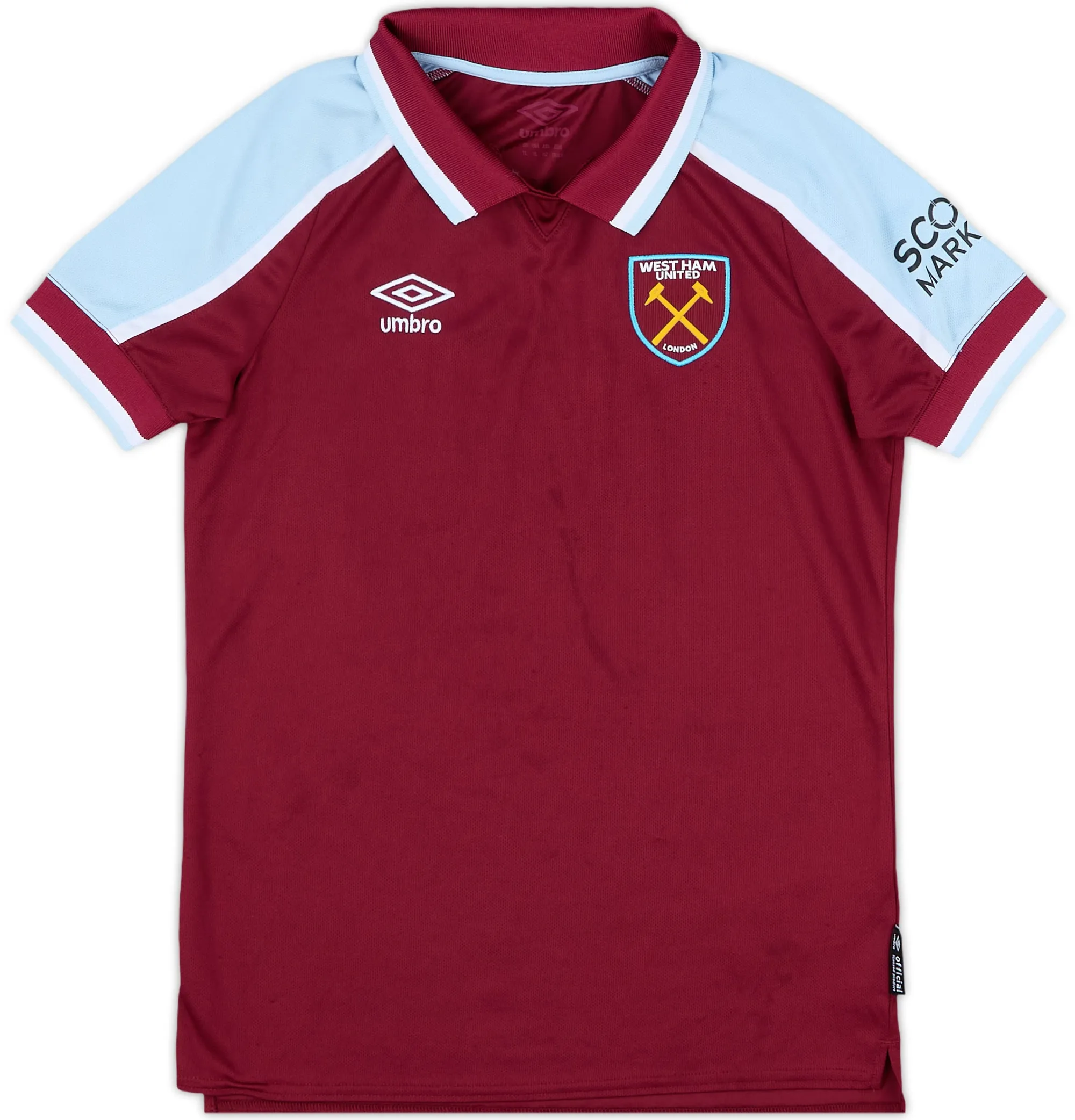Umbro West Ham United Boys SS Home Shirt 2021/22