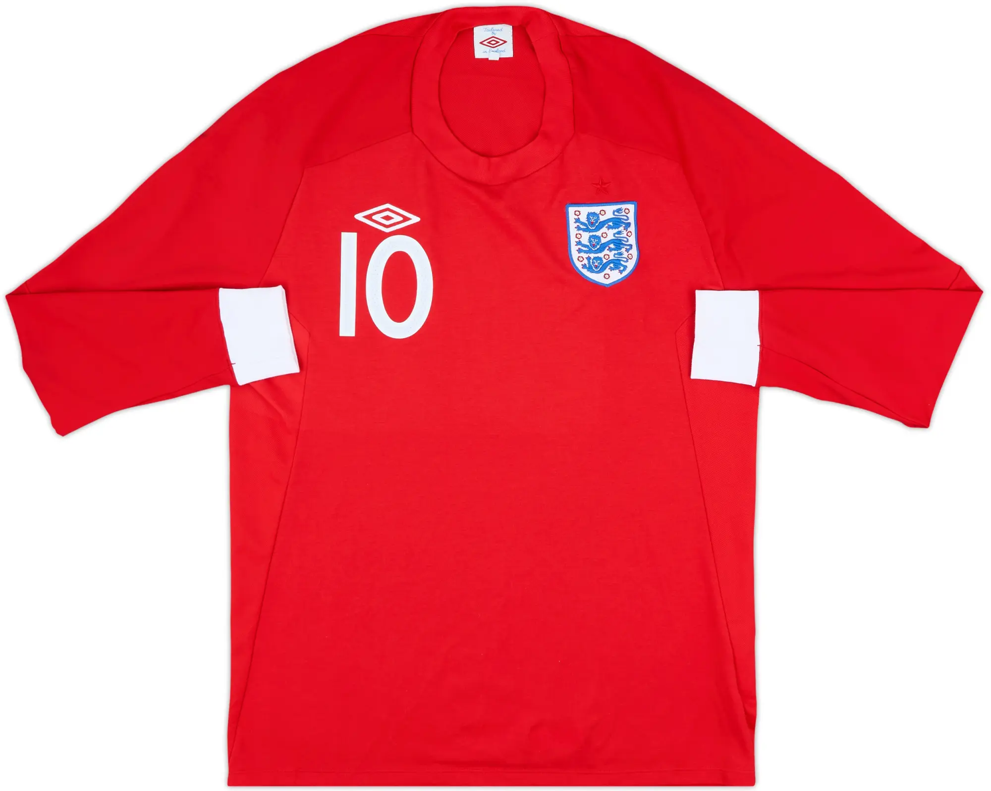 2010-11 England Away L/S Shirt #10 (Rooney) - 9/10 - (L)