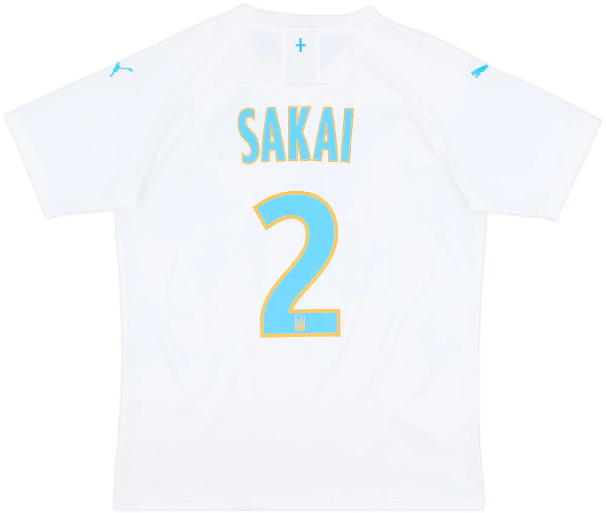 2019-20 Olympique Marseille Home Shirt Sakai #2 - 9/10 - (M)