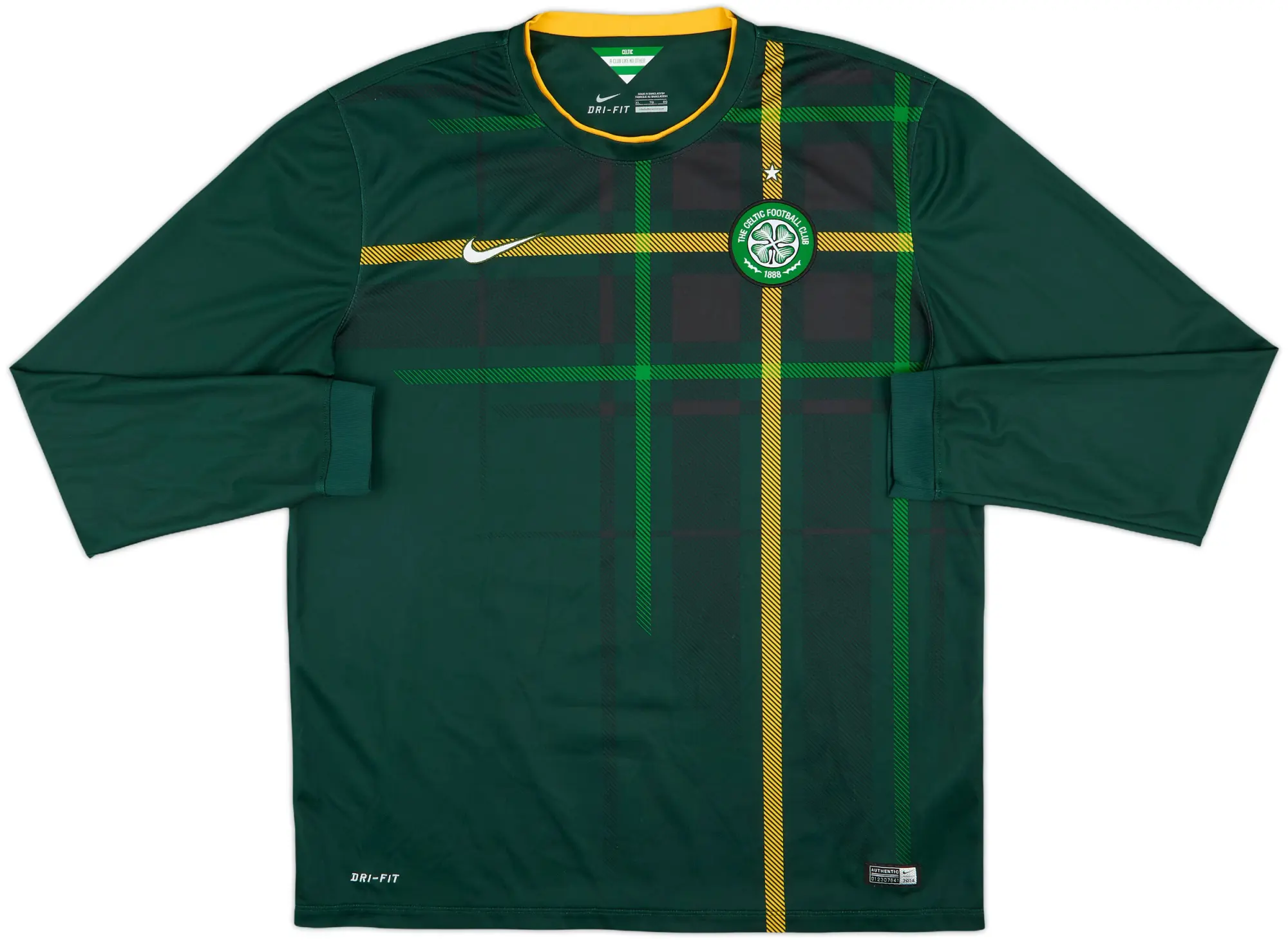 2014-15 Celtic Away L/S Shirt - 9/10 - (XL)