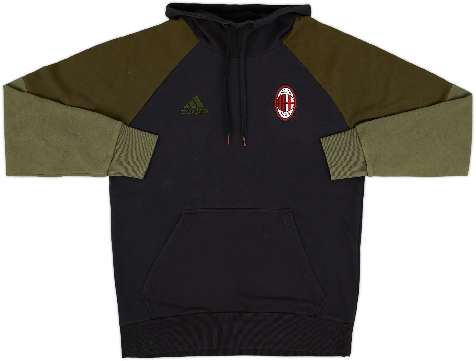 2016-17 AC Milan adidas Hooded Sweat Top - 8/10 - (L)