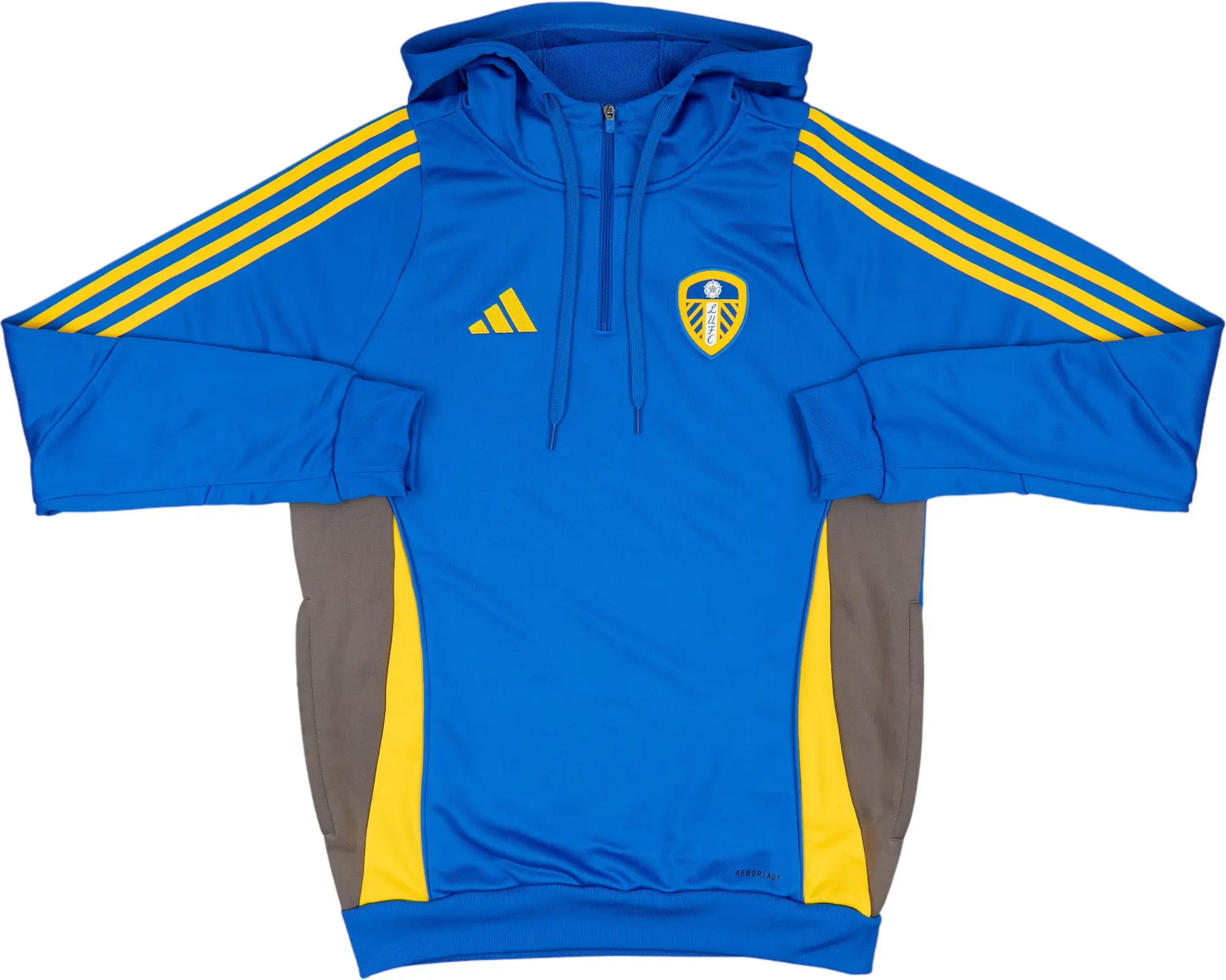 2024-25 Leeds United adidas 1/4 Zip Hooded Training Top (S)