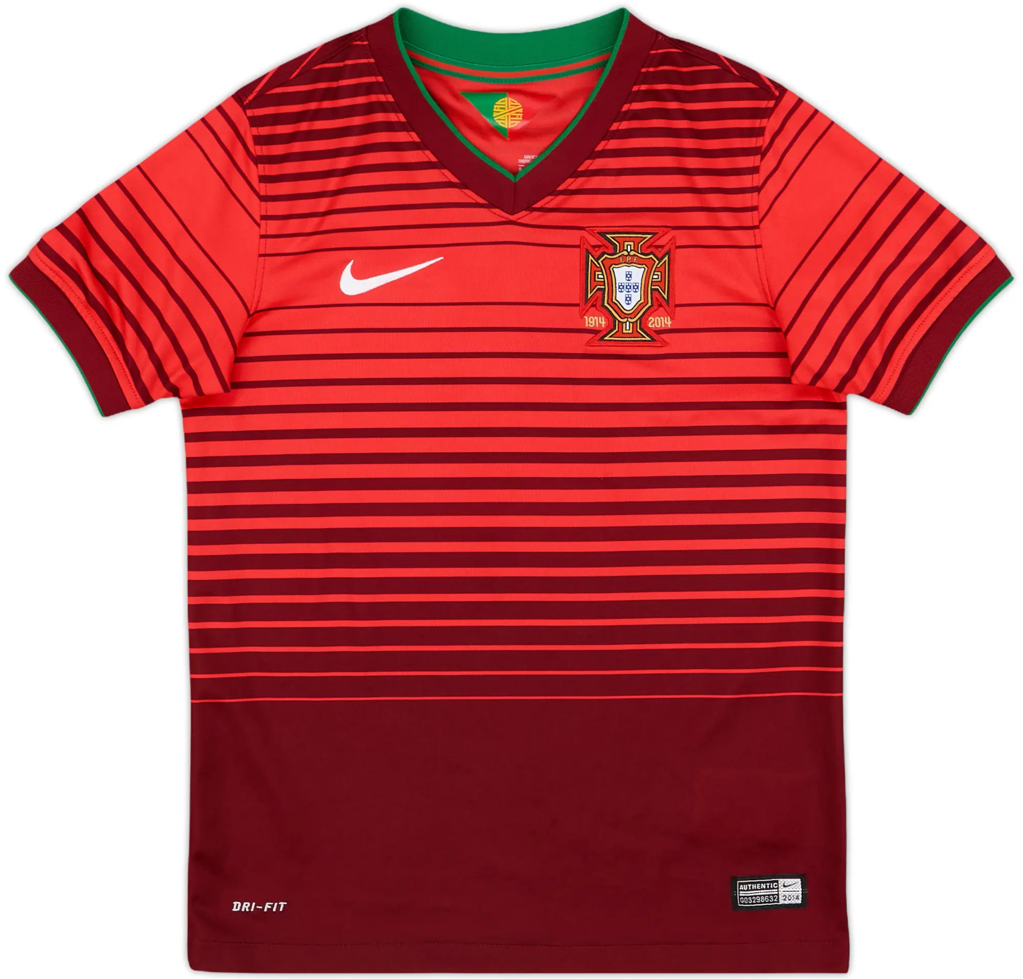 Nike Portugal Boys SS Home Shirt 2014
