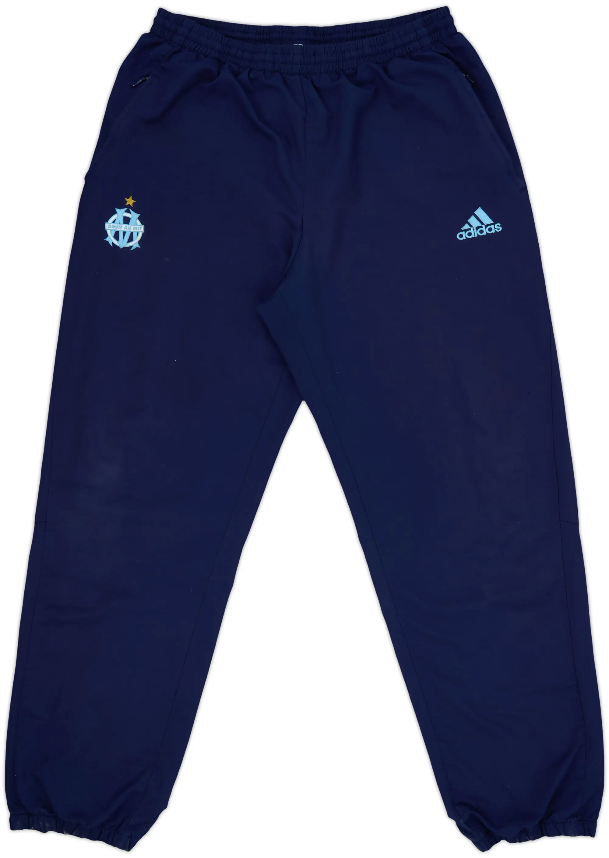 2002-03 Olympique Marseille adidas Track Pants/Bottoms - 9/10 - (XL)