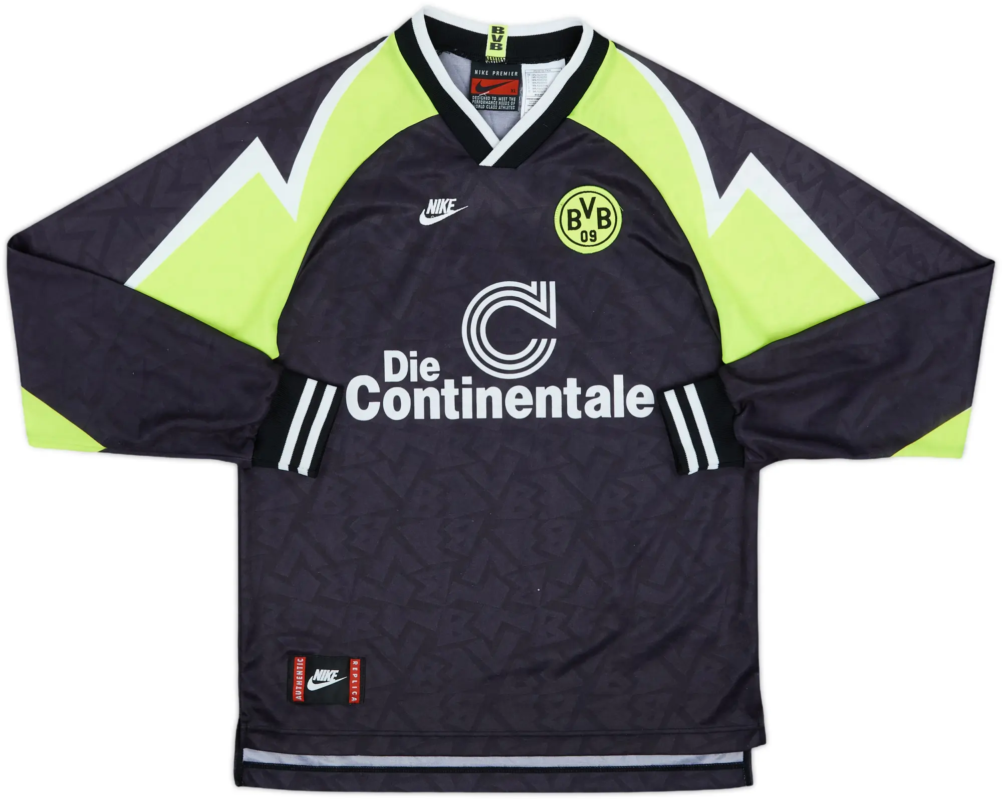 Nike Borussia Dortmund Boys LS Away Shirt 1995/96