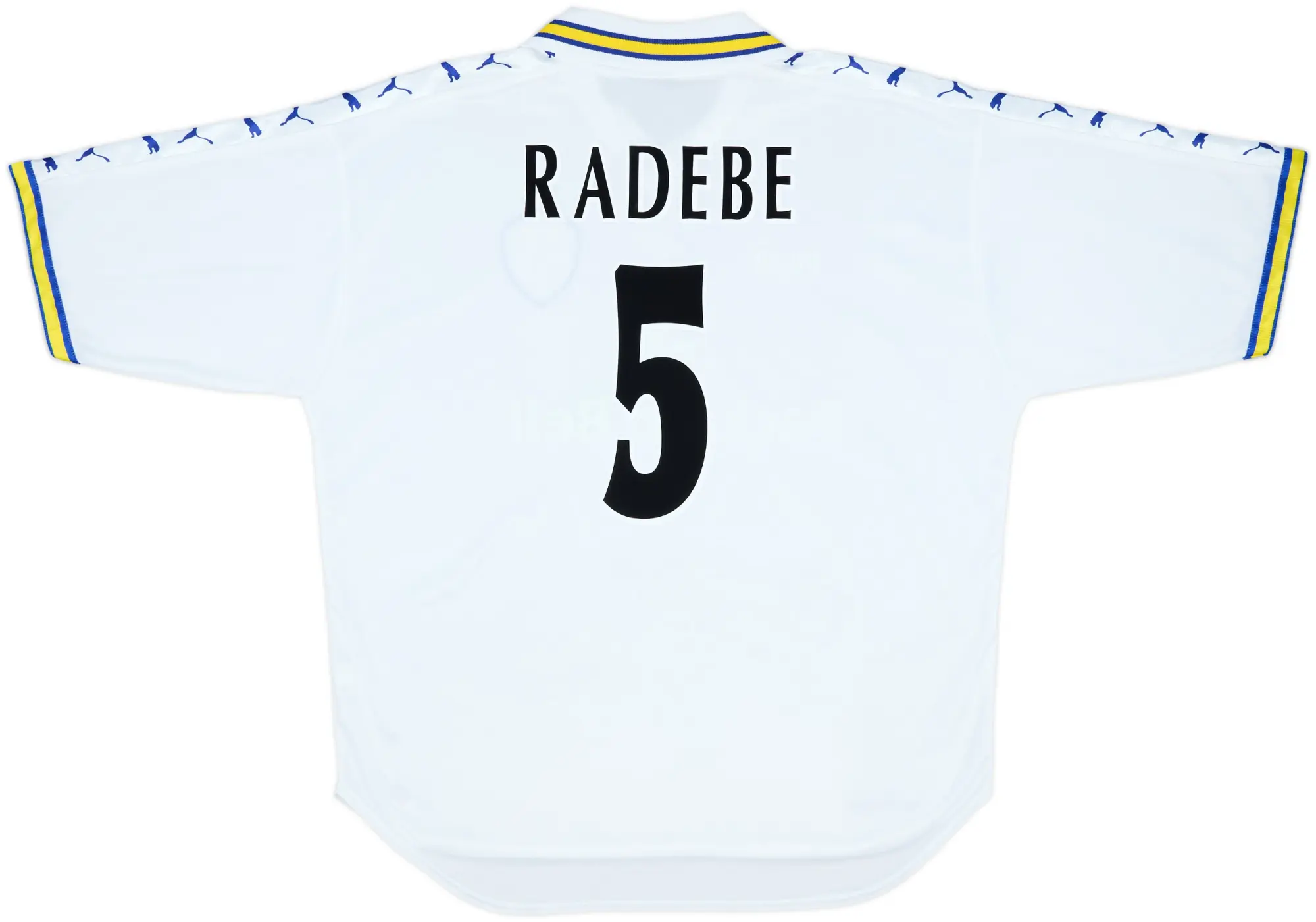 1998-00 Leeds United Home Shirt Radebe #5 - 10/10 - (XL)