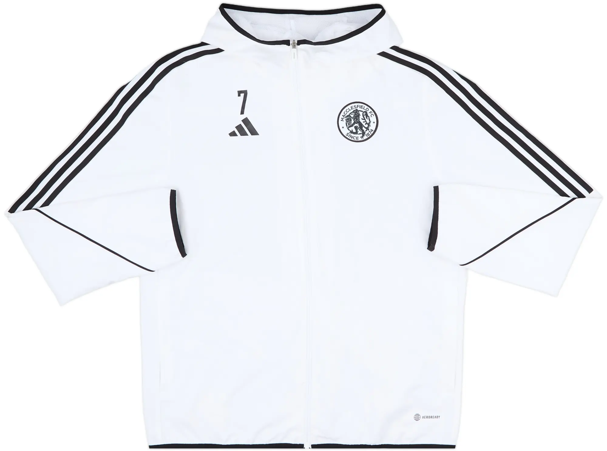 2022-23 Macclesfield Town adidas Player Issue Hooded Track Jacket #7 - 6/10 - (L)