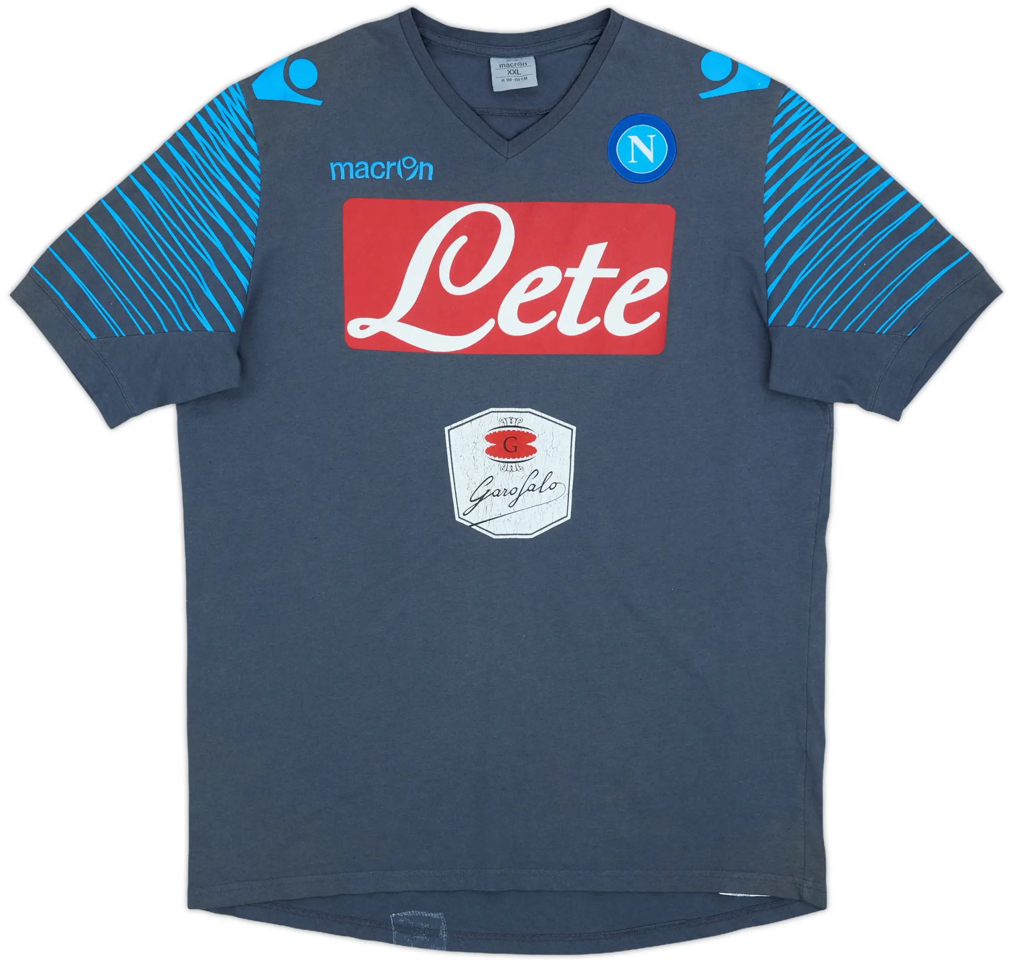 2014-15 Napoli Macron Cotton Tee - 7/10 - (XXL)