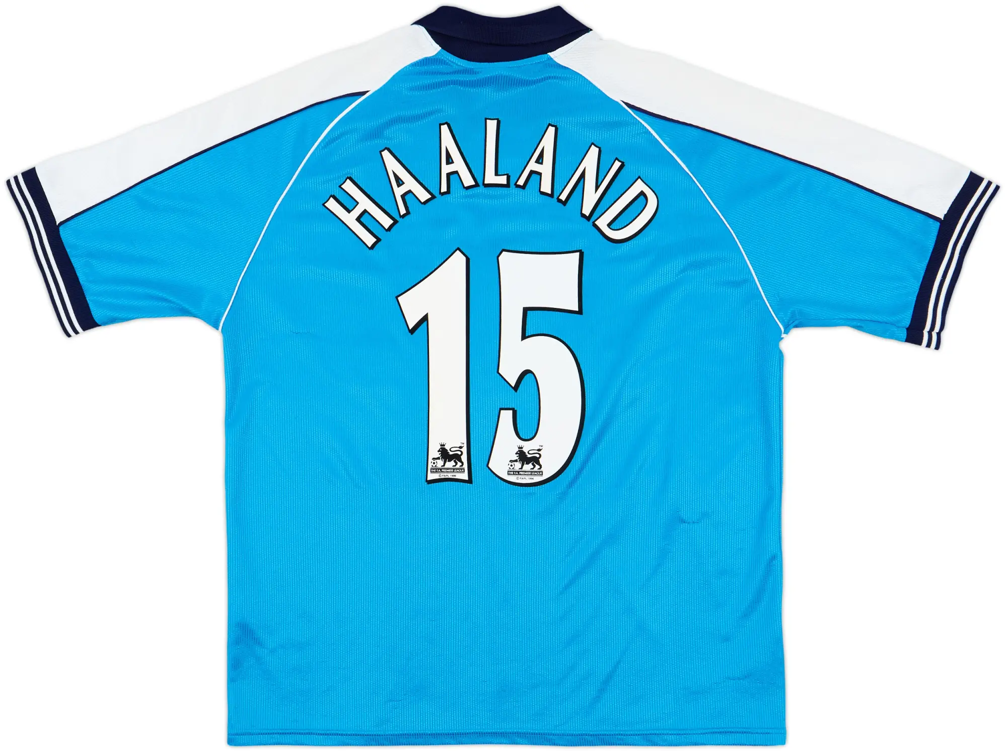 1999-01 Manchester City Home Shirt Haaland #15 - 8/10 - (L)