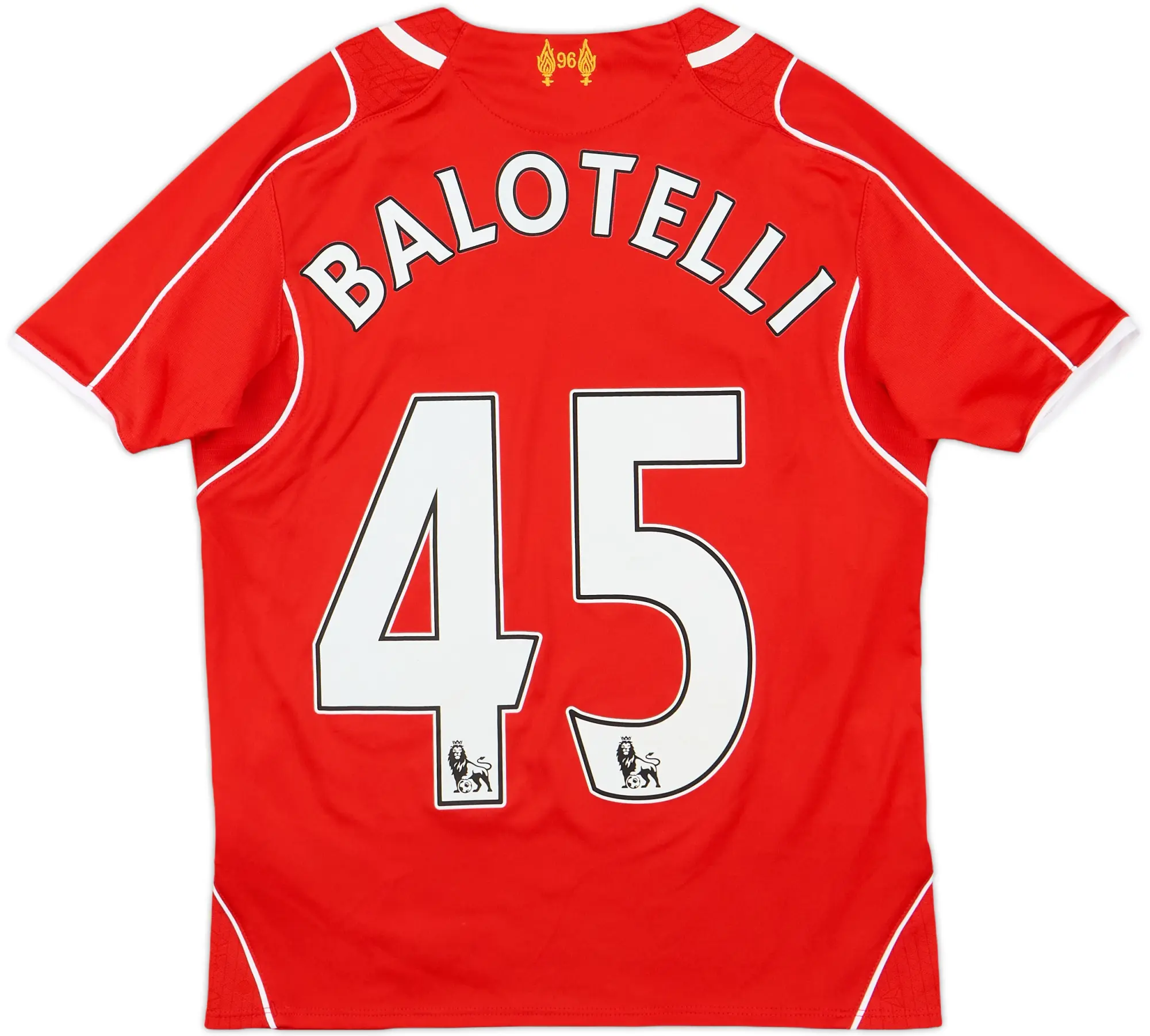 2014-15 Liverpool Home Shirt Balotelli #45 - 8/10 - (S.Boys)