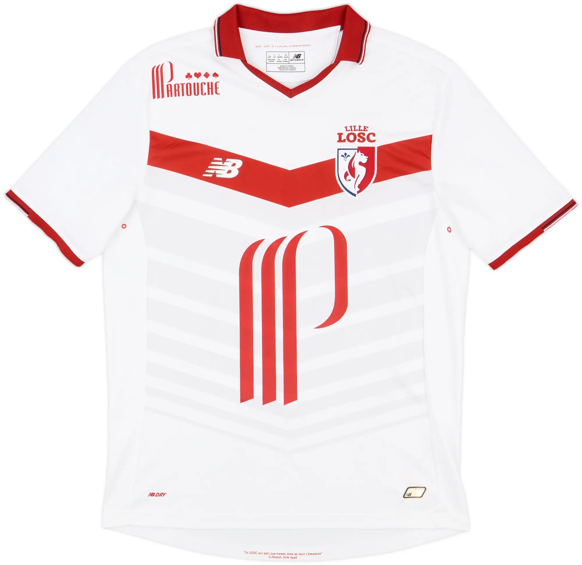 2016-17 Lille Home Shirt - 10/10 - (L)