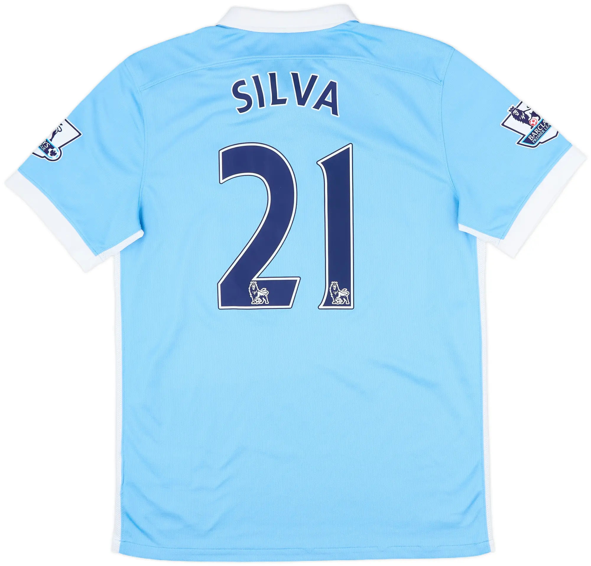 2015-16 Manchester City Home Shirt Silva #21 - 8/10 - (M)