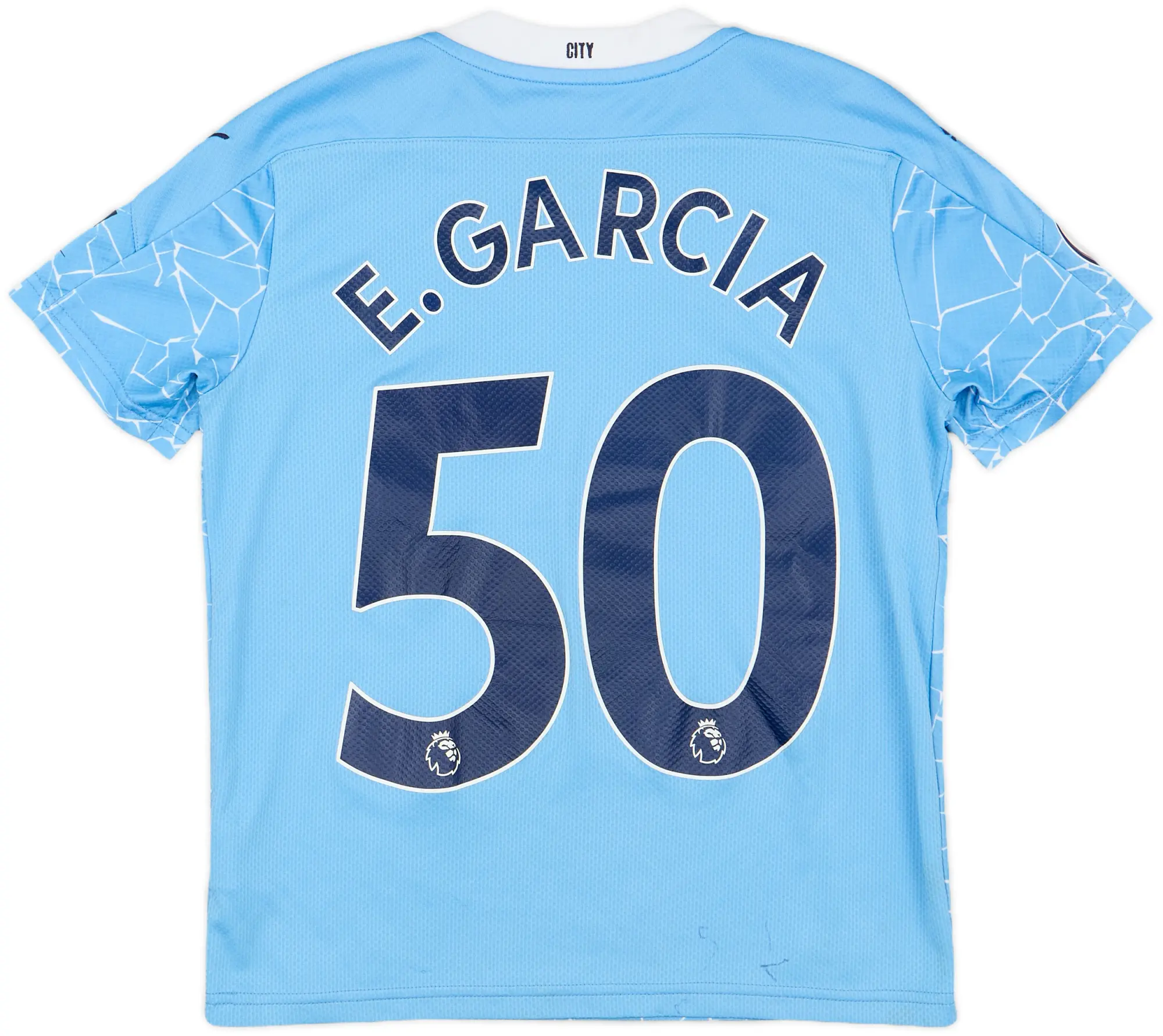 2020-21 Manchester City Home Shirt E.Garcia #50 - 8/10 - (M.Boys)
