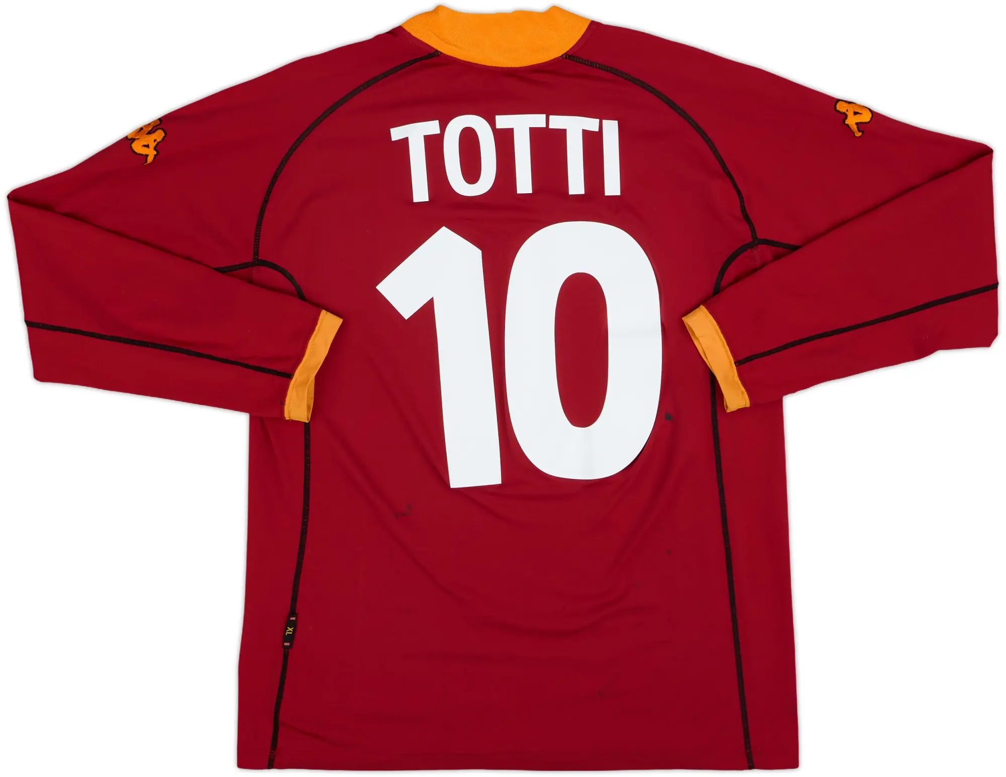 2001-02 Roma Home L/S Shirt Totti #10 - 8/10 - (XL)