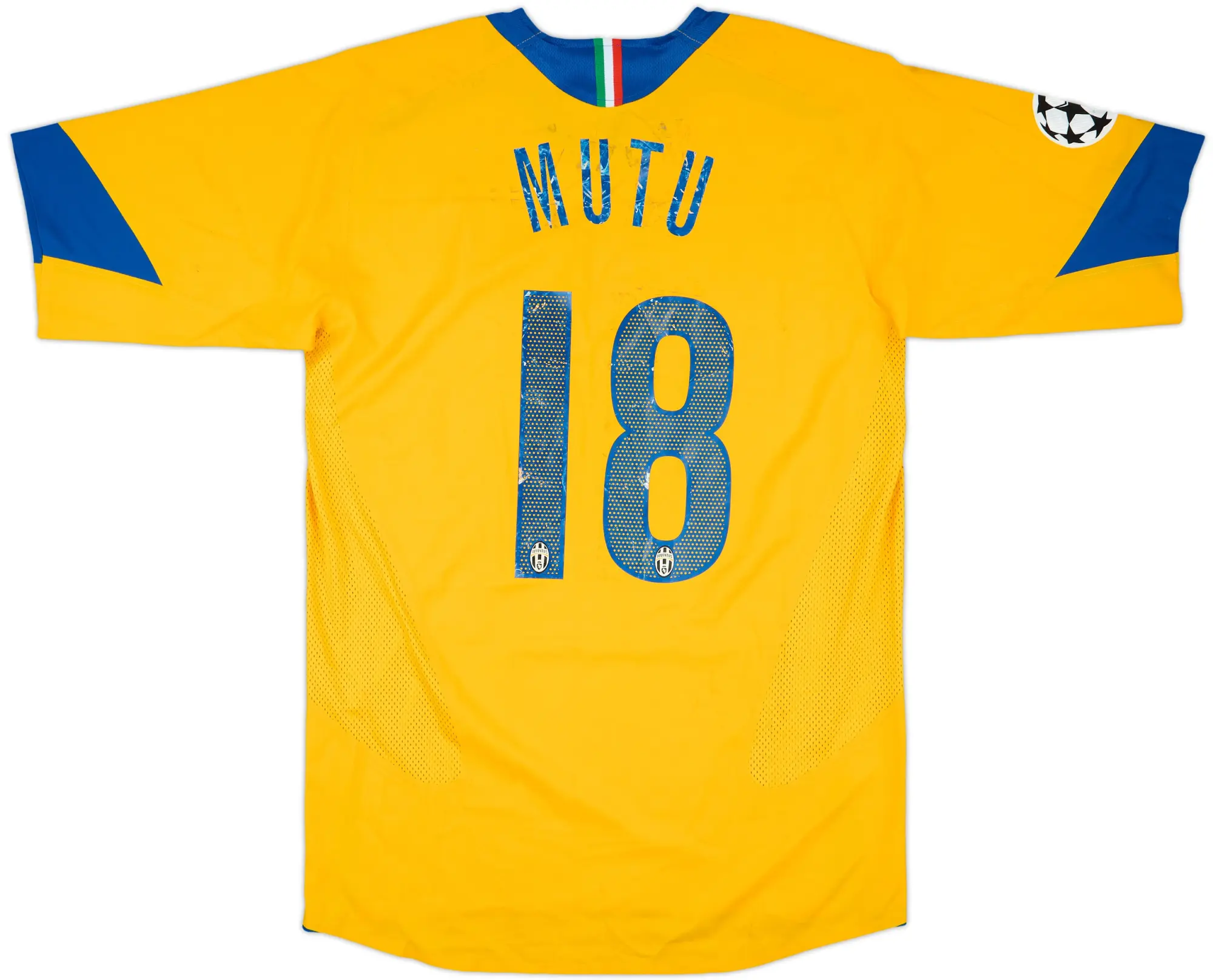 2005-06 Juventus Match Issue Champions League Third Shirt Mutu #18