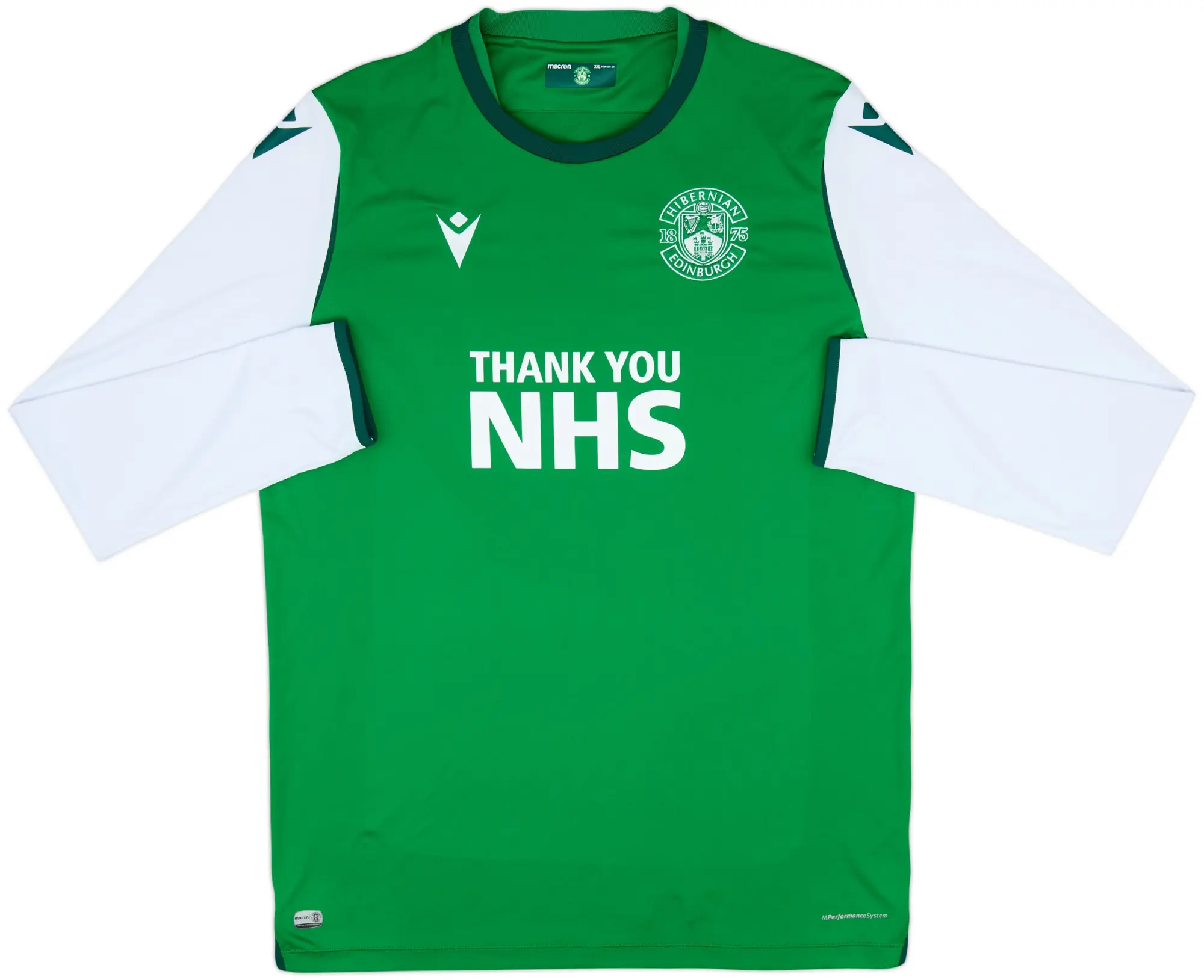 2020-21 Hibernian Home L/S Shirt - 7/10 - (3XL)