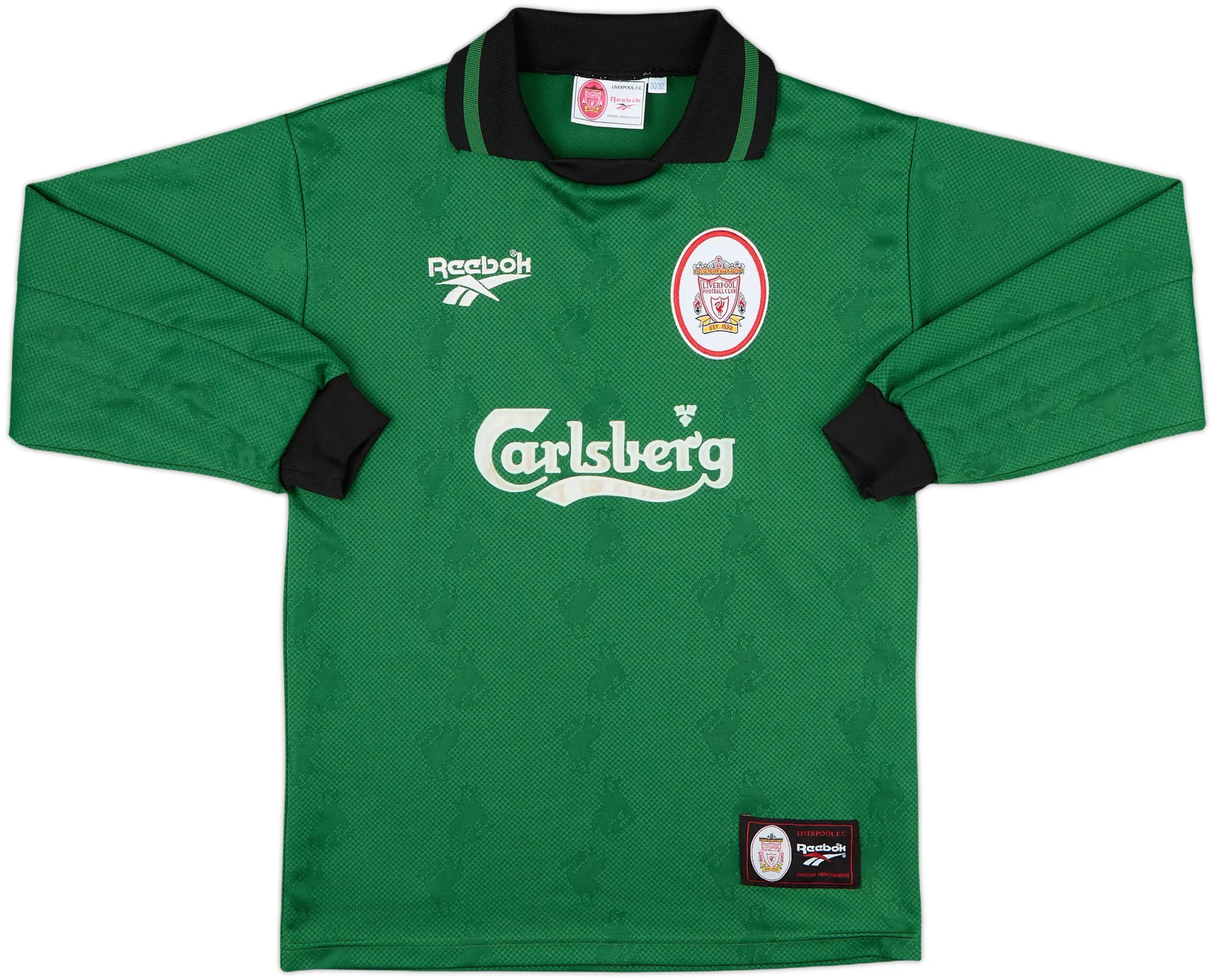 Reebok Liverpool Boys LS Goalkeeper Home Shirt 1996/97